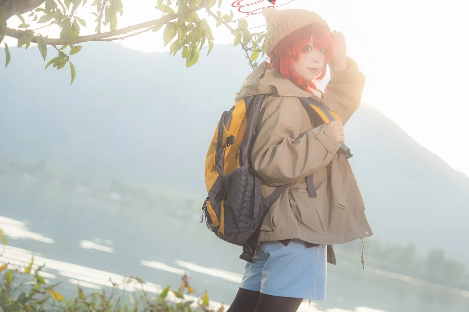 蔚蓝档案, cosplay摄影, 小涂真纪cos, 户外露营, 红发双麻花辫 - 第4张