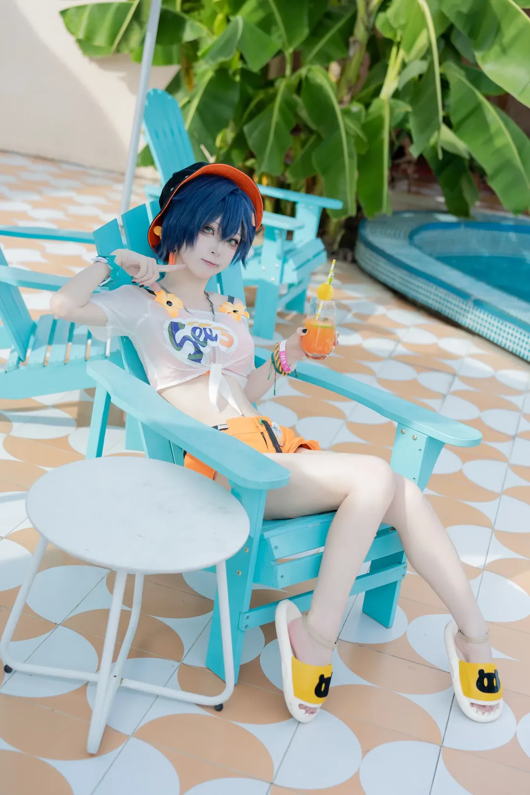 绝区零, 泳装cosplay, 玲cos, 户外人像写真, 夏日氛围感摄影