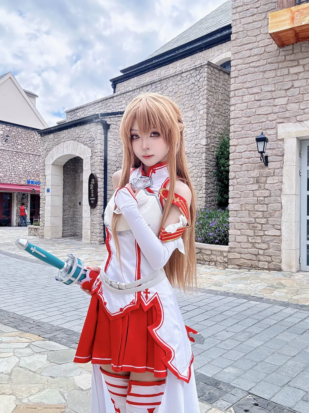 二次元摄影, 亚丝娜cos, 刀剑神域, 动漫cosplay, 欧风街拍 - 第1张