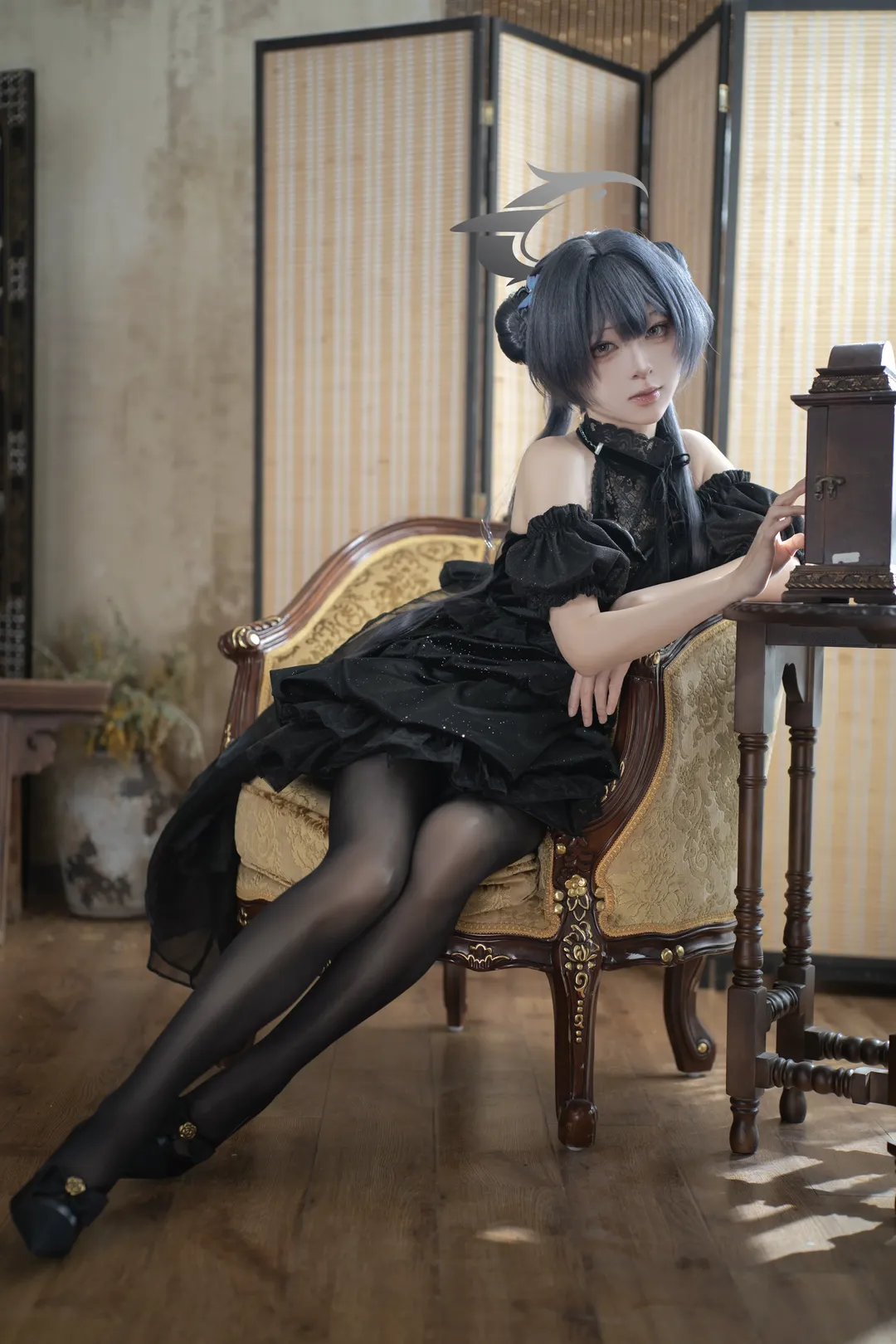 蔚蓝档案, 龙华妃咲cos, 二次元cosplay, 黑丝穿搭, 露肩礼服 - 第3张