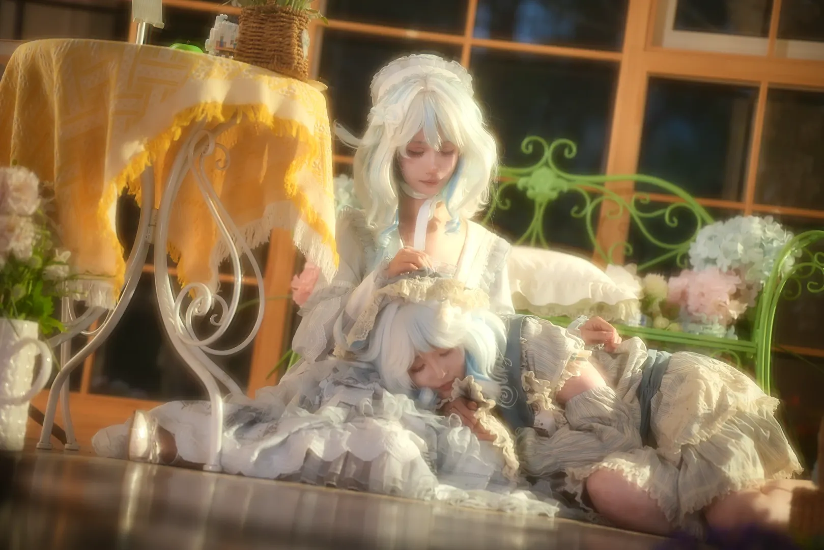 Genshin Impact, Duo cosplay, Furina cosplay, Dreamy light and shadow, Birthday celebration photoshoot - Image 3
