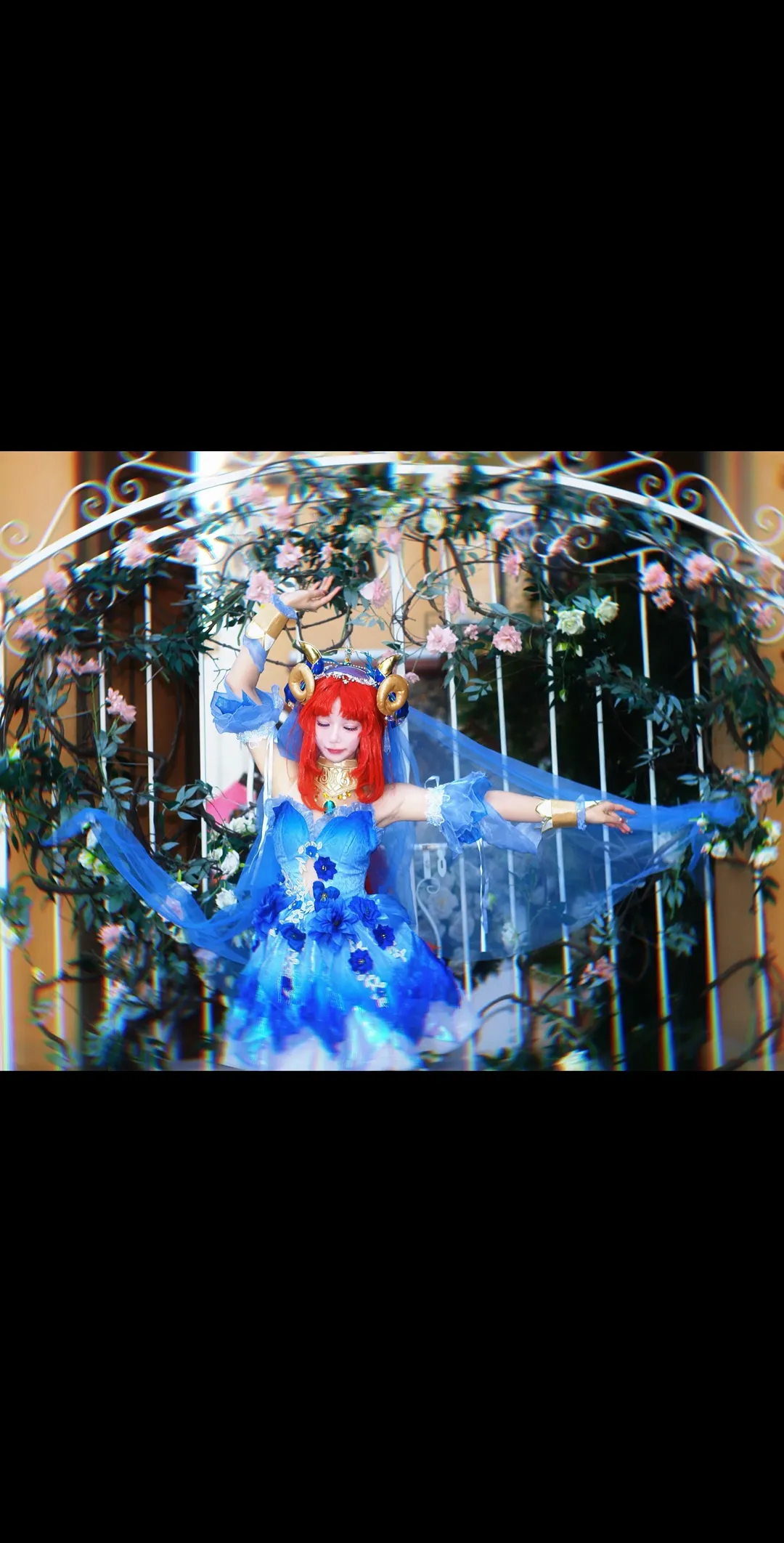 Genshin Impact, Anime-style photography, Blue dress, Nilou cosplay, Cosplay location shoot - Image 3