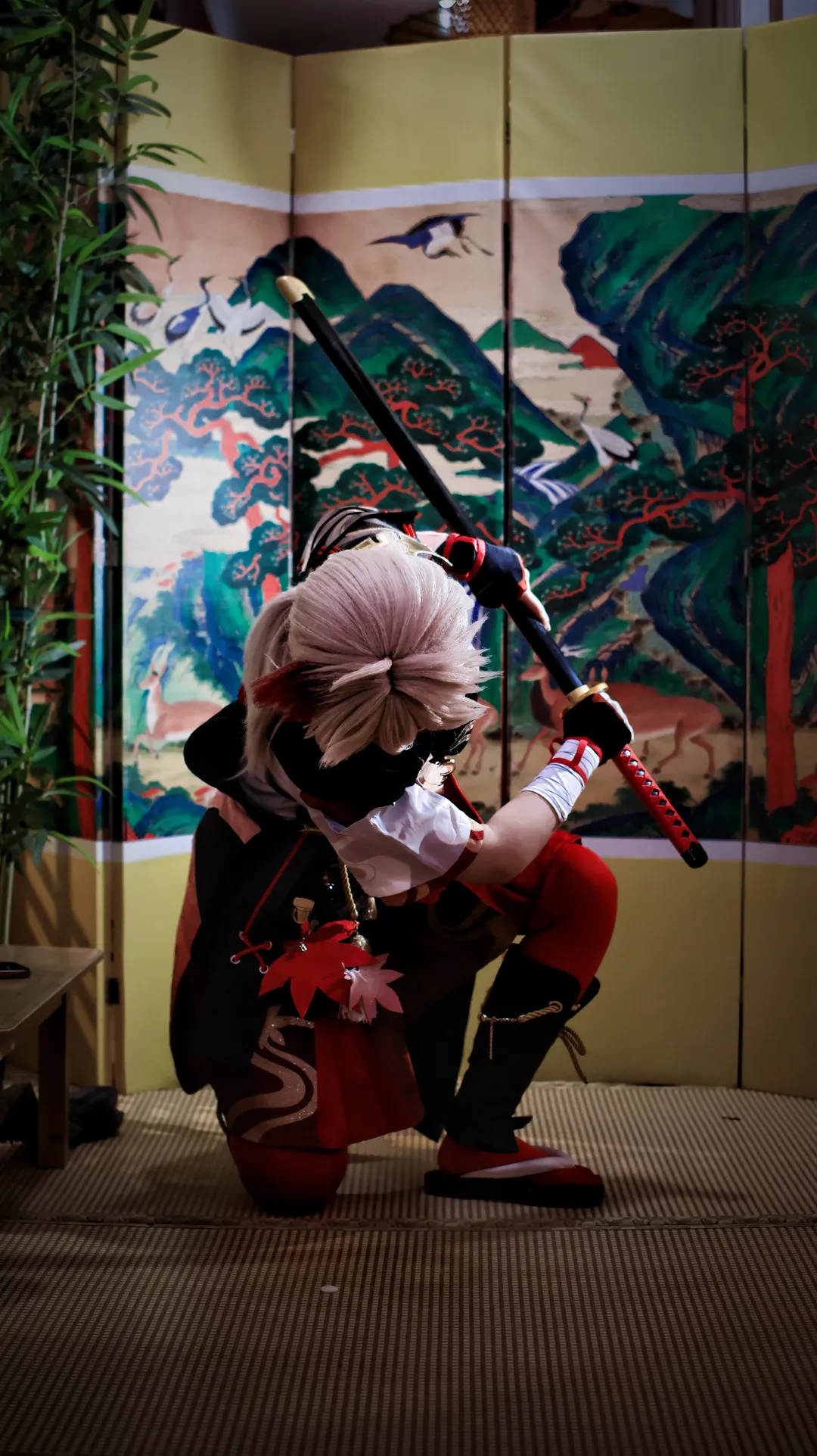 原神, 和风摄影, 二次元cosplay, 枫原万叶cos, 剑客写真 - 第1张