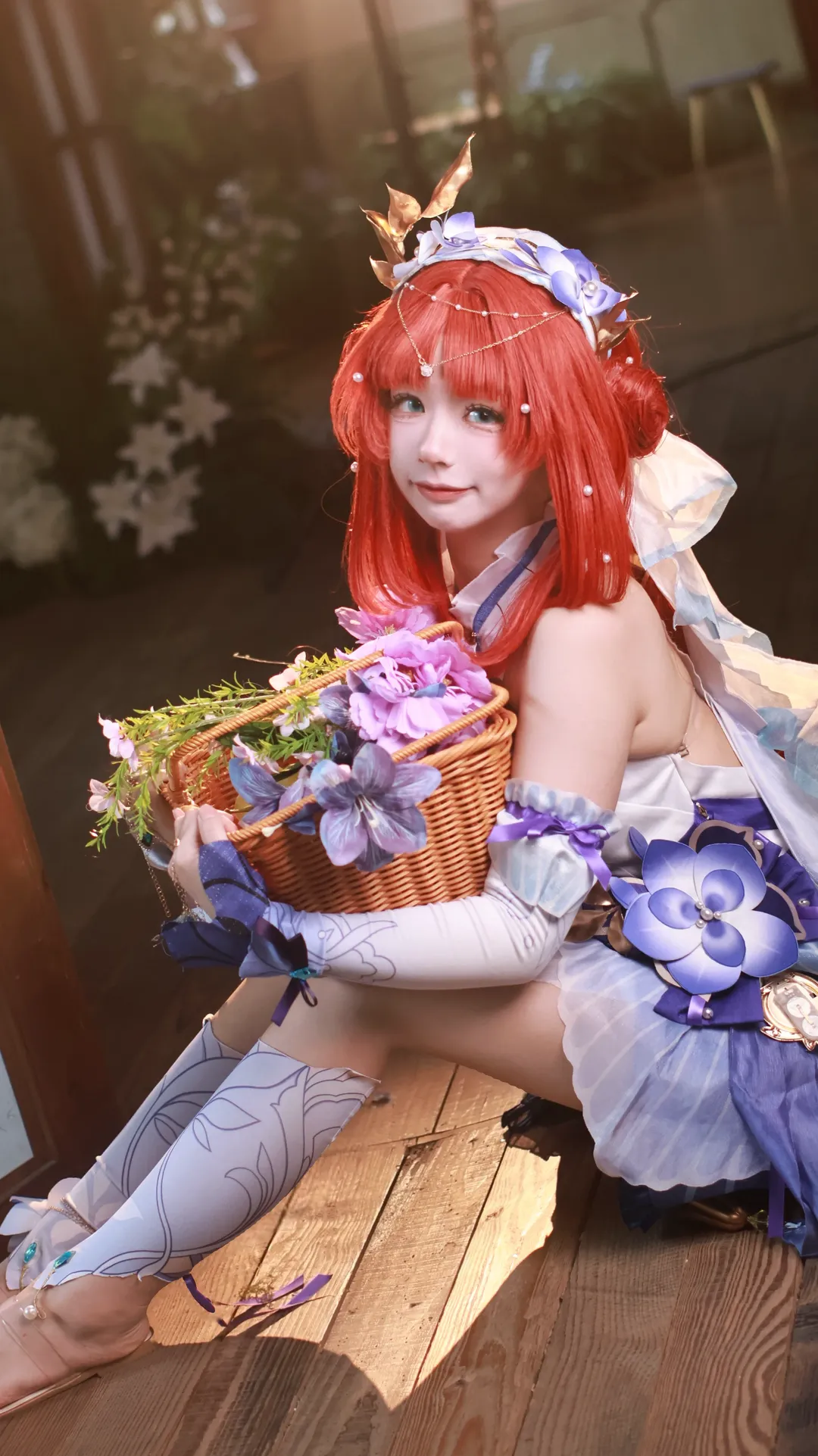 户外摄影, 妮露cos, cosplay日常, 红发cos, 花仙子妆造 - 第1张