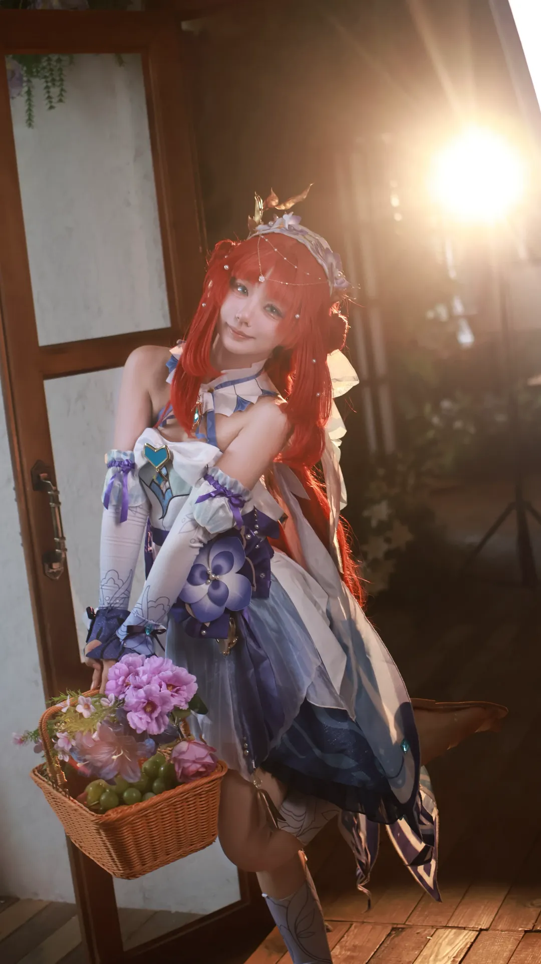 户外摄影, 妮露cos, cosplay日常, 红发cos, 花仙子妆造