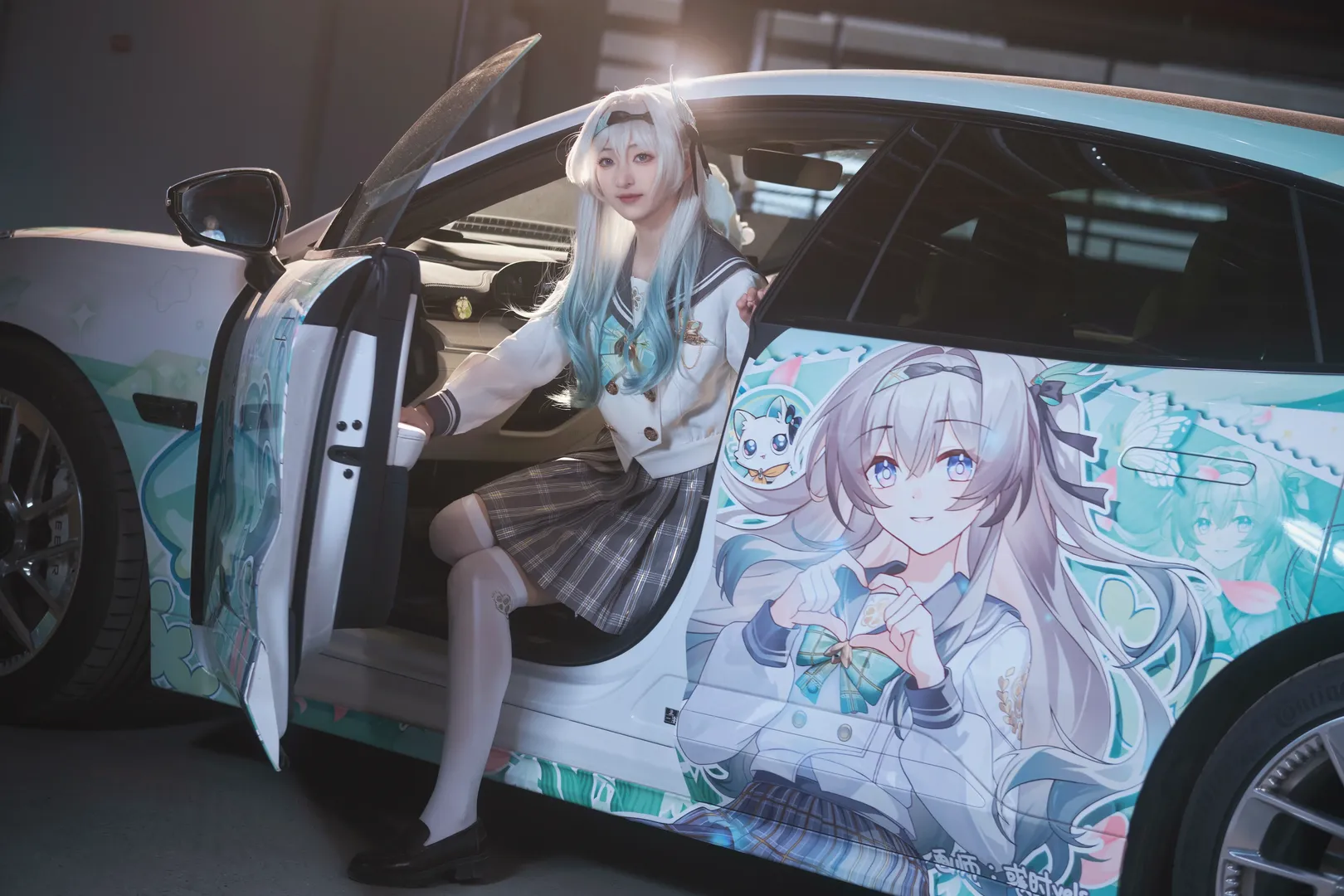崩坏星穹铁道, 流萤cos, 痛车, cosplay分享, 车库摄影 - 第8张