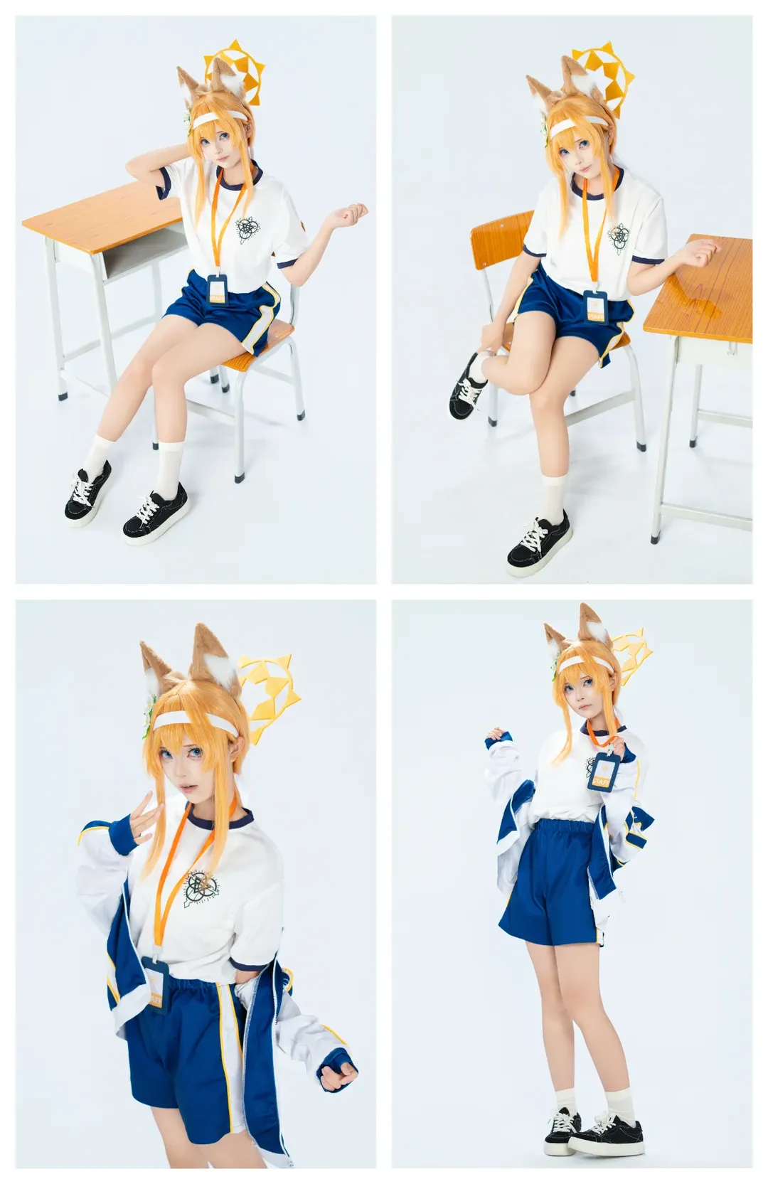 蔚蓝档案, 伊落玛丽cos, 白棚摄影, 二次元人像, 体操服cosplay - 第1张