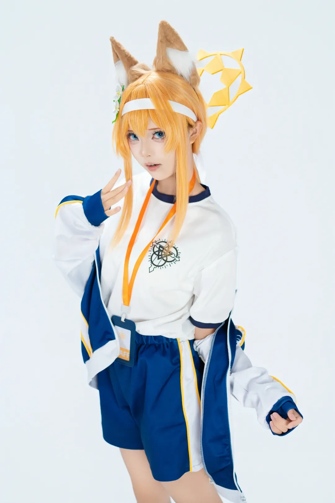 蔚蓝档案, 伊落玛丽cos, 白棚摄影, 二次元人像, 体操服cosplay - 第2张