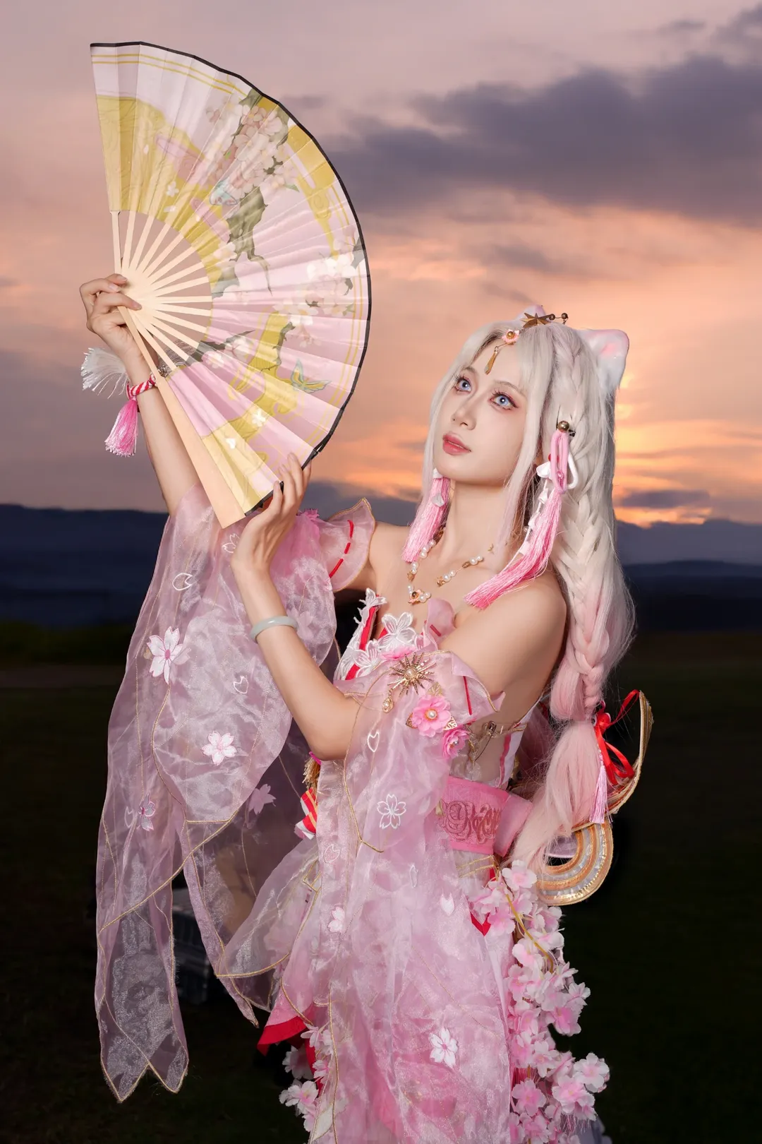 cosplay, 二次元摄影, 漫展场照, 唯美夕阳, 粉色薄纱 - 第1张