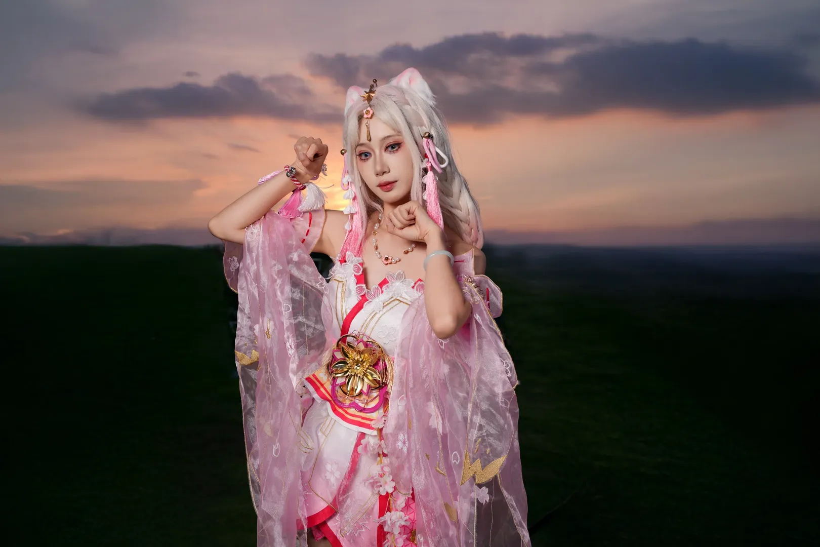cosplay, 二次元摄影, 漫展场照, 唯美夕阳, 粉色薄纱 - 第3张