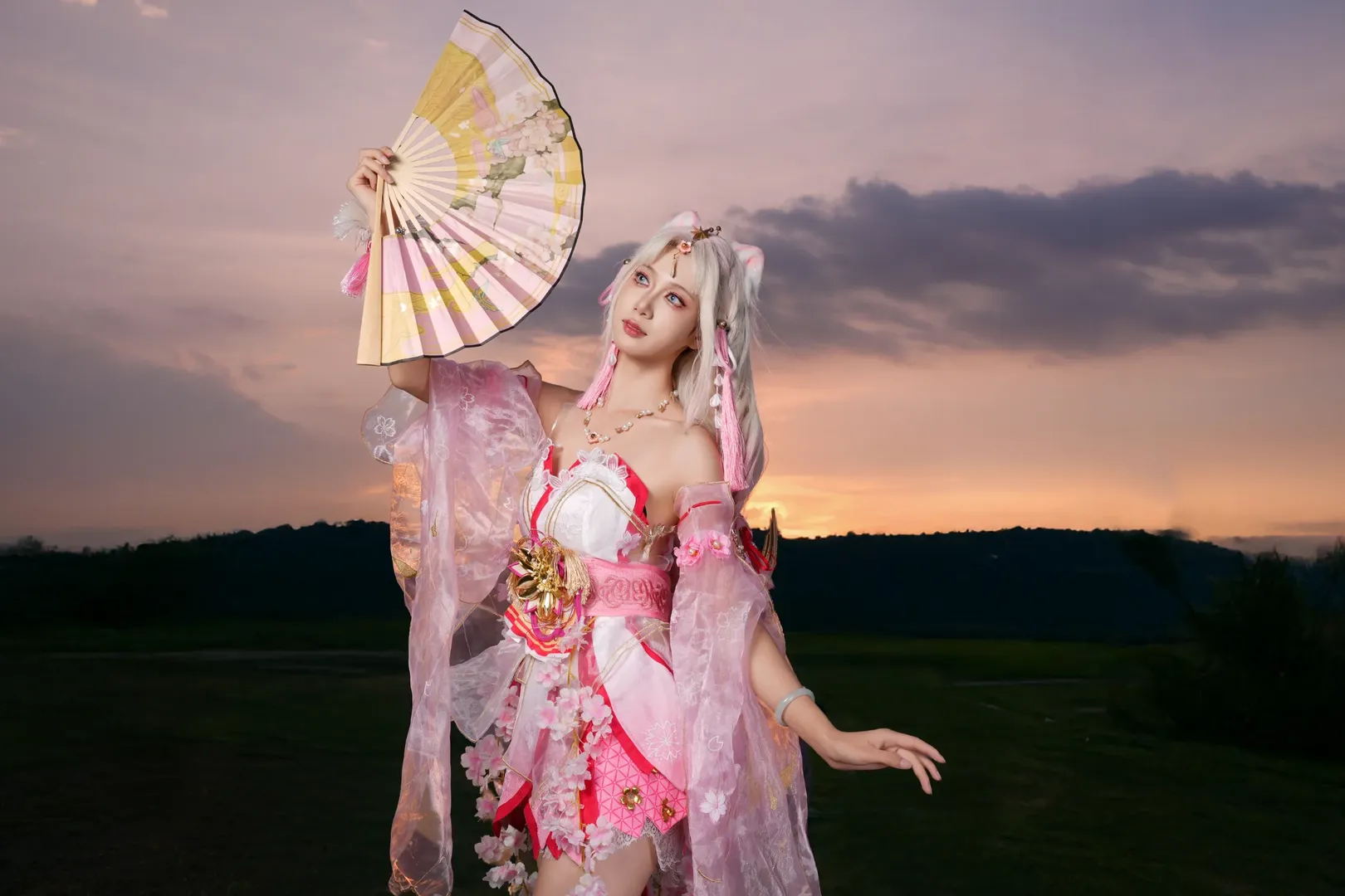 cosplay, 二次元摄影, 漫展场照, 唯美夕阳, 粉色薄纱 - 第7张