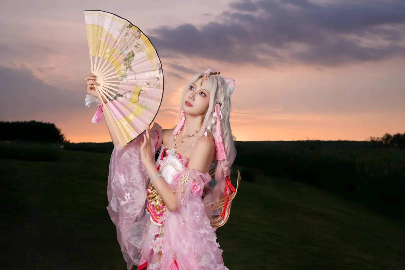 cosplay, 二次元摄影, 漫展场照, 唯美夕阳, 粉色薄纱 - 第9张