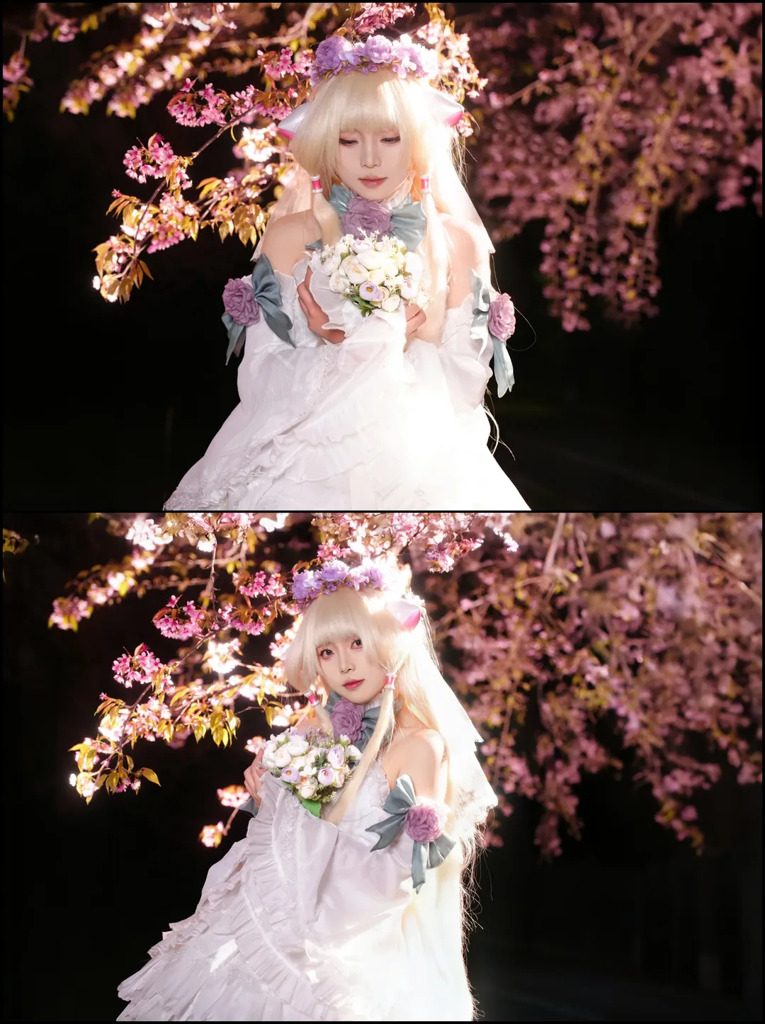 二次元摄影, 小叽cos, 夜景人像, cosplay正片, 冬樱花 - 第2张