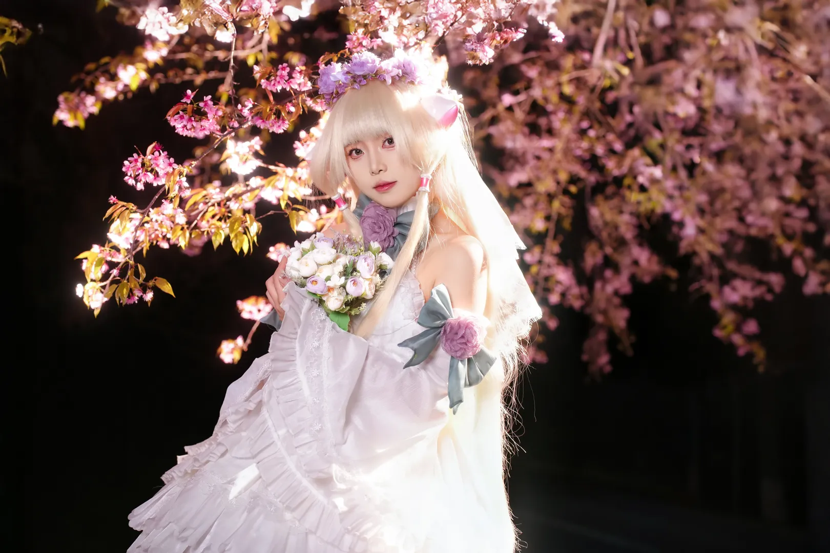 二次元摄影, 小叽cos, 夜景人像, cosplay正片, 冬樱花 - 第5张