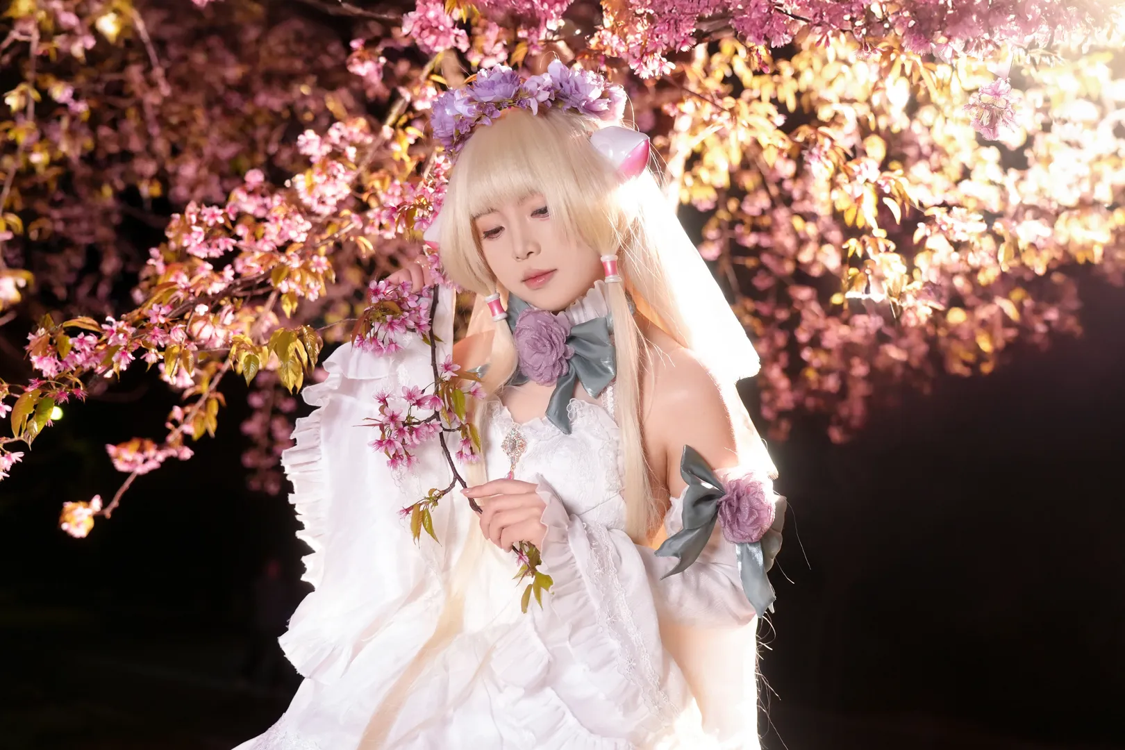 二次元摄影, 小叽cos, 夜景人像, cosplay正片, 冬樱花 - 第6张