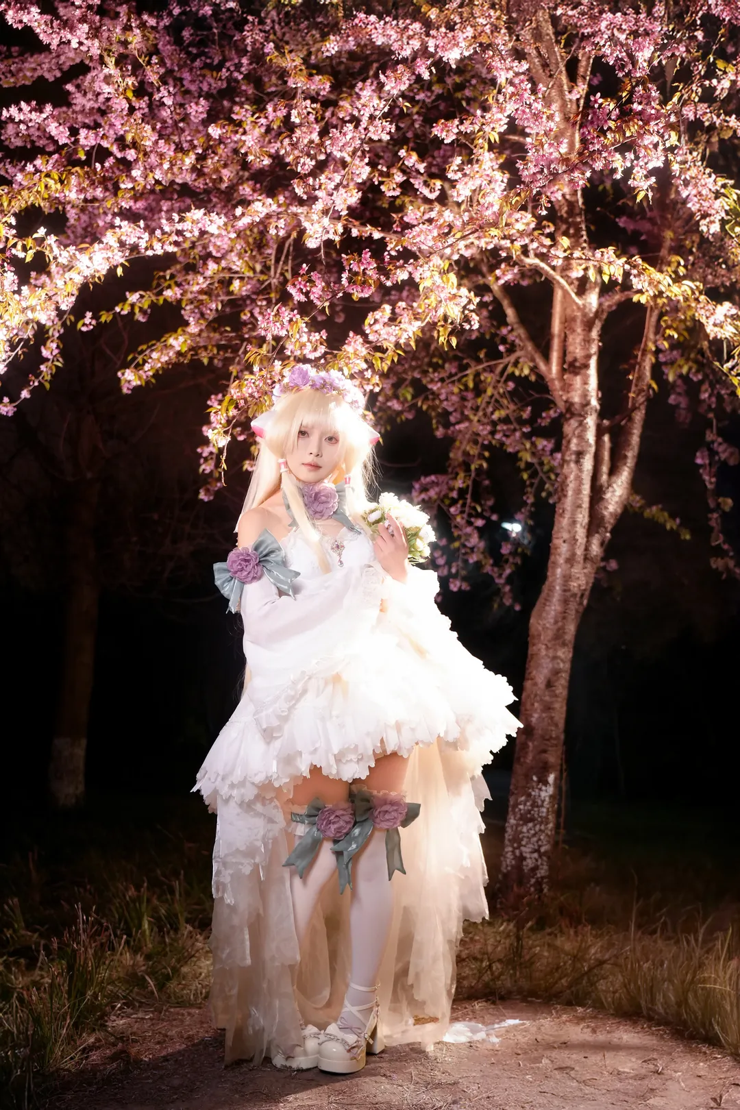 二次元摄影, 小叽cos, 夜景人像, cosplay正片, 冬樱花 - 第7张