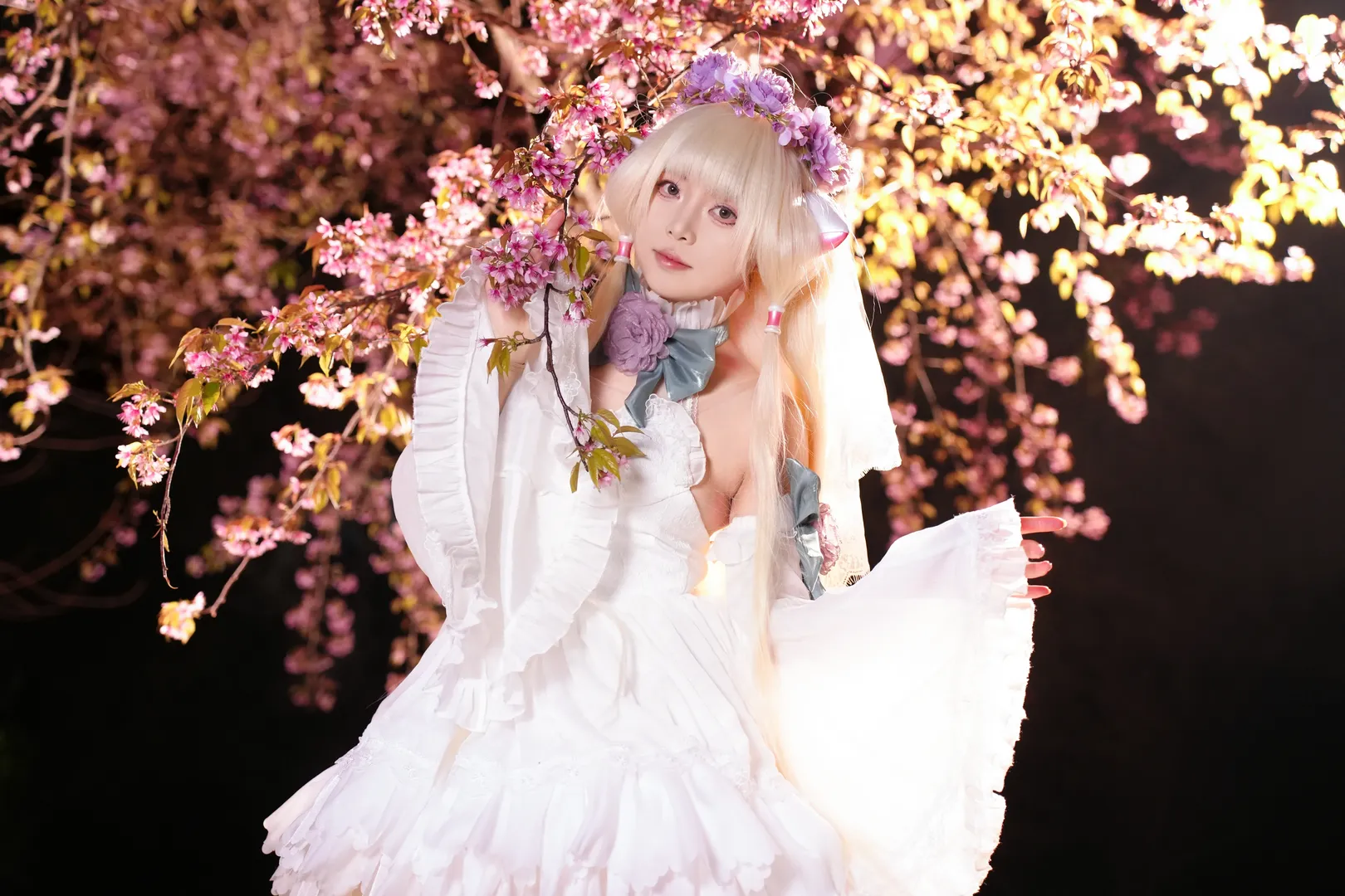 二次元摄影, 小叽cos, 夜景人像, cosplay正片, 冬樱花 - 第8张
