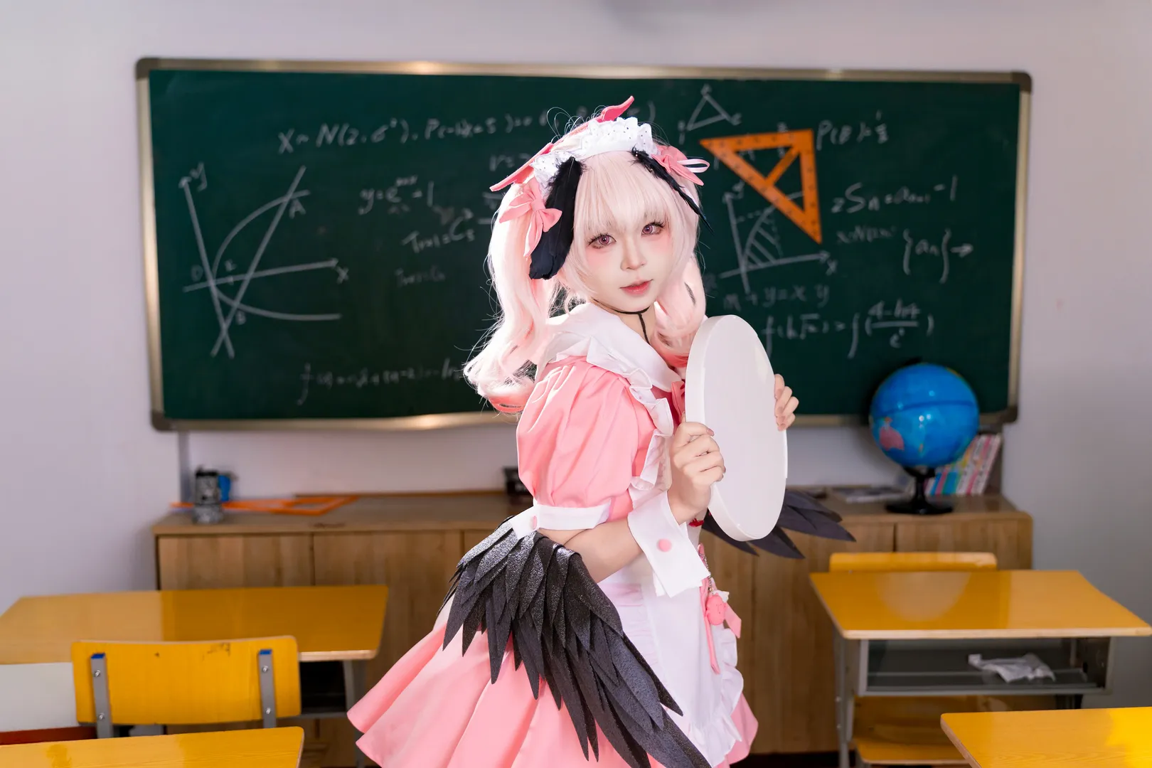 二次元摄影, 蔚蓝档案, 下江小春cos, cosplay正片, 教室女仆装 - 第4张