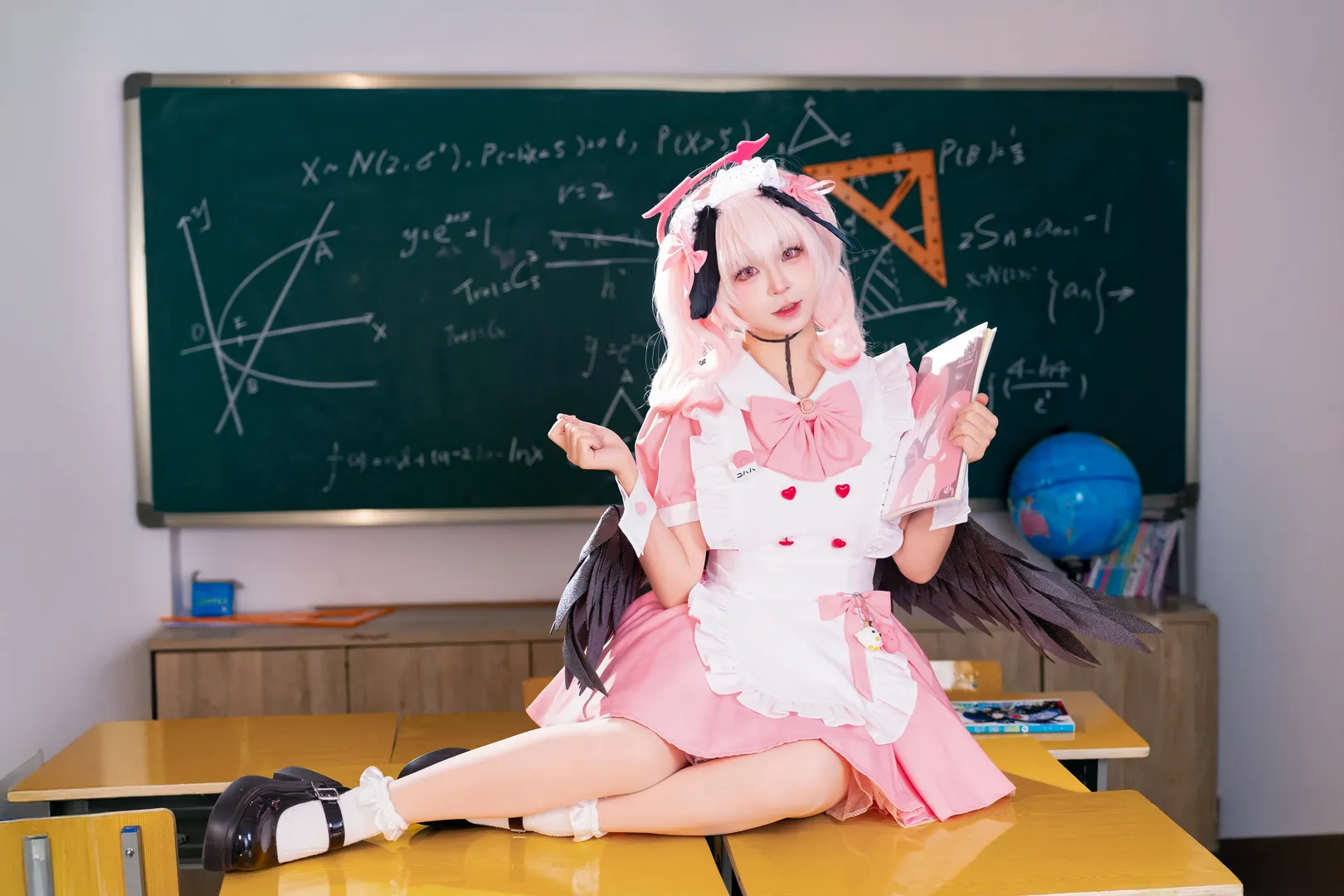 二次元摄影, 蔚蓝档案, 下江小春cos, cosplay正片, 教室女仆装 - 第7张