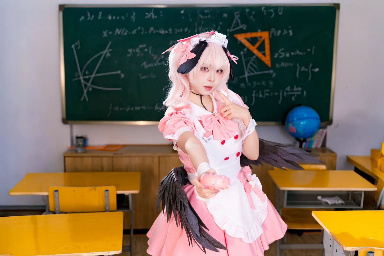 二次元摄影, 蔚蓝档案, 下江小春cos, cosplay正片, 教室女仆装 - 第9张