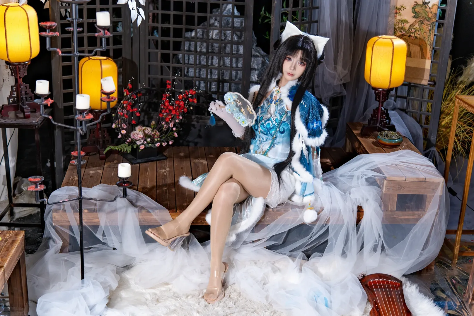 二次元摄影, 永劫无间, 古风cosplay, 顾清寒cos, 蓝白穿搭 - 第2张