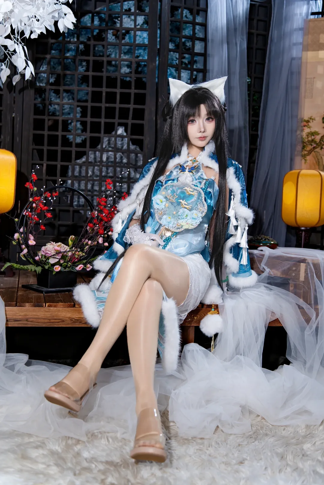二次元摄影, 永劫无间, 古风cosplay, 顾清寒cos, 蓝白穿搭 - 第3张