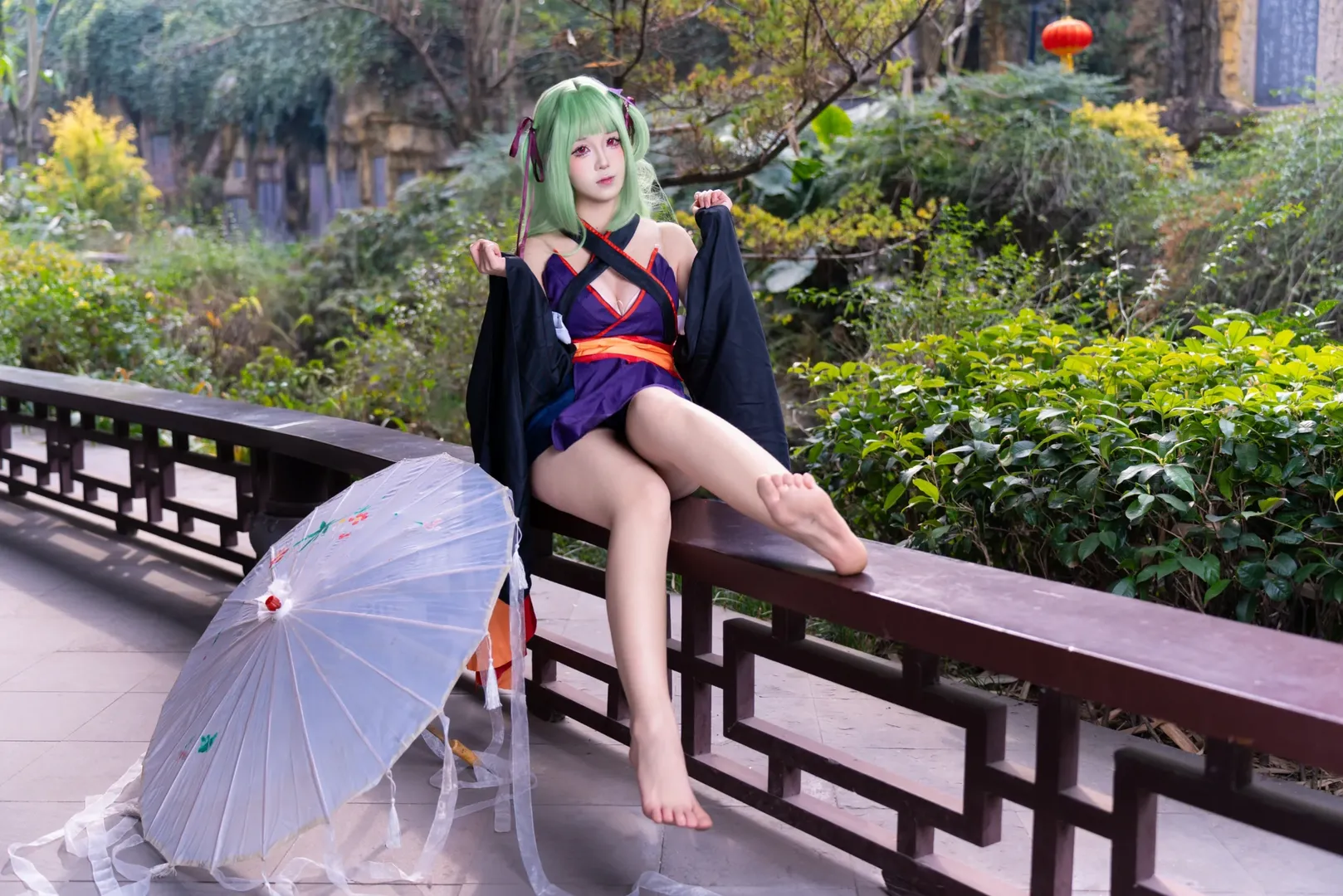 二次元cosplay, 外景摄影, 丛雨cos, 千恋万花, 竹林正片 - 第4张