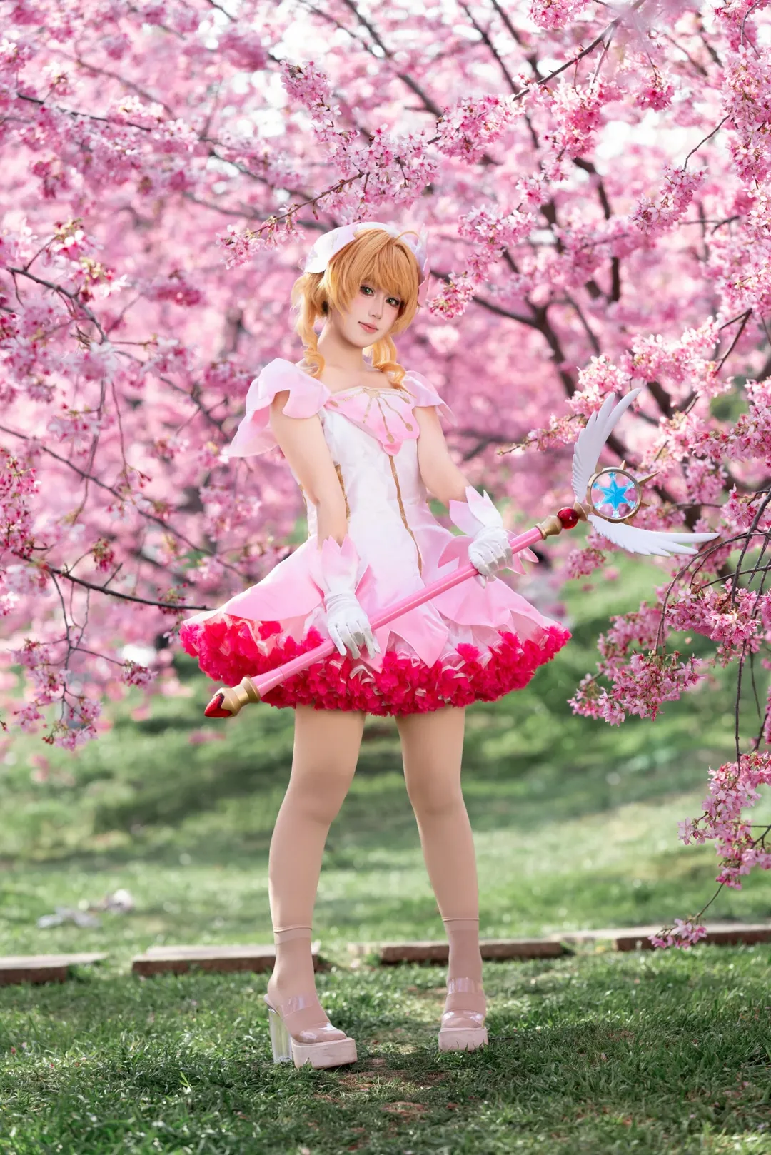 コスプレ, 二次元撮影, 桜の屋外ロケーション, 夢幻少女, 萌え系コスプレ - 4枚目