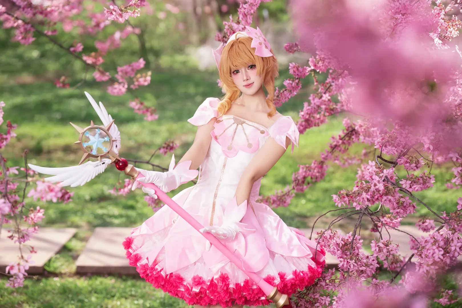 コスプレ, 二次元撮影, 桜の屋外ロケーション, 夢幻少女, 萌え系コスプレ - 6枚目