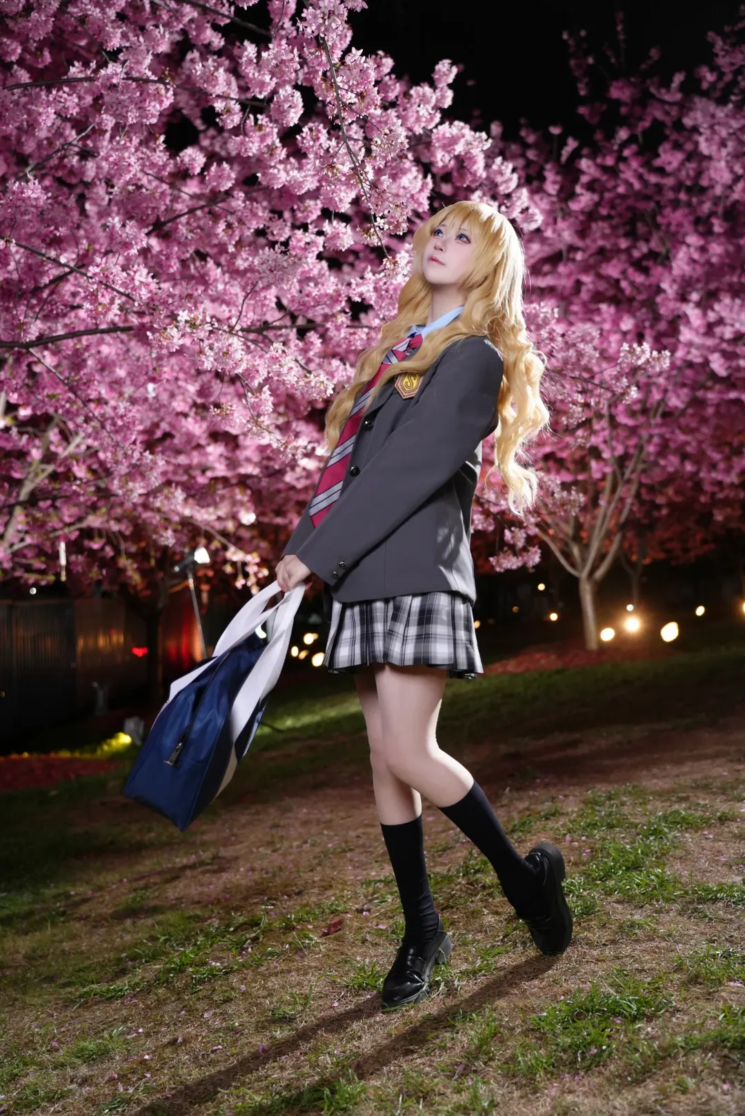 二次元cosplay, 漫花庄园, 宫园薰cos, 四月是你的谎言, 夜樱摄影 - 第2张