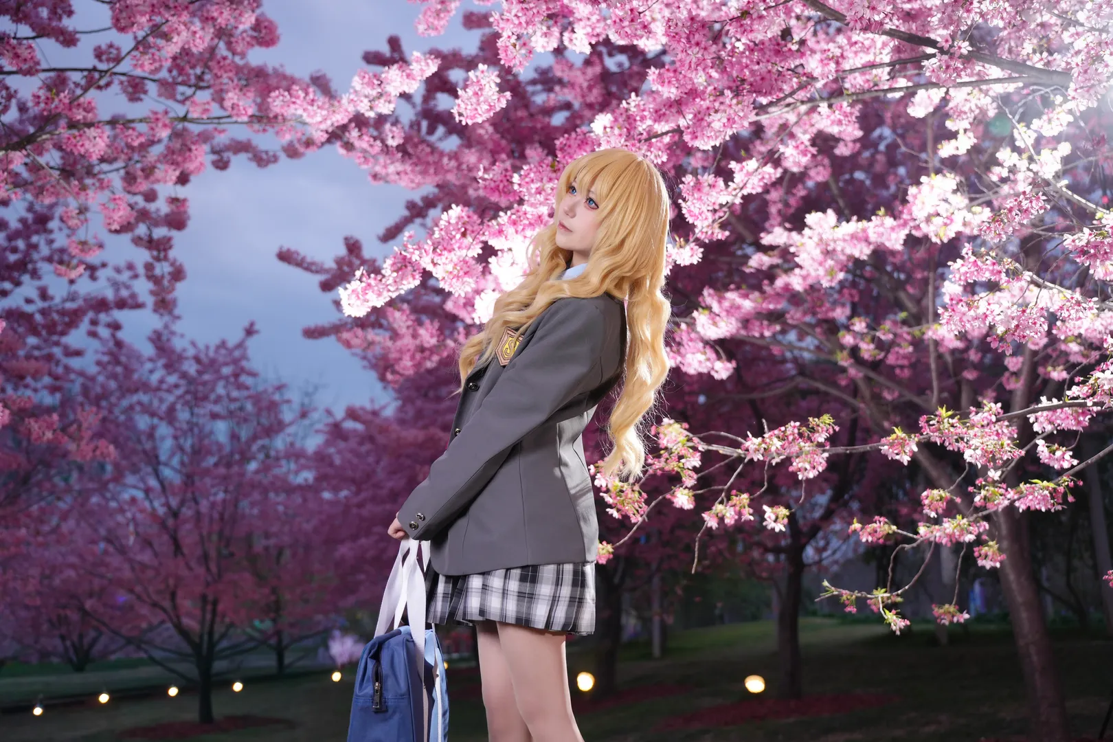 二次元cosplay, 漫花庄园, 宫园薰cos, 四月是你的谎言, 夜樱摄影 - 第6张
