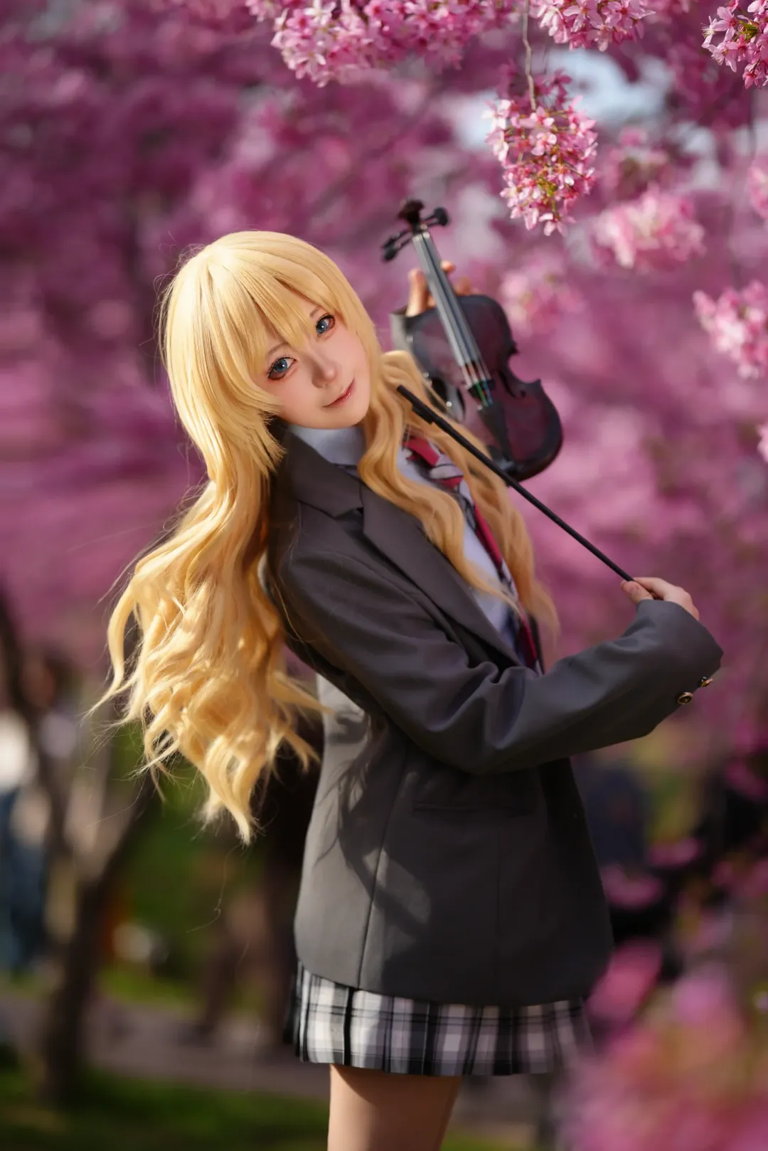二次元cosplay, 漫花庄园, 宫园薰cos, 四月是你的谎言, 夜樱摄影 - 第8张
