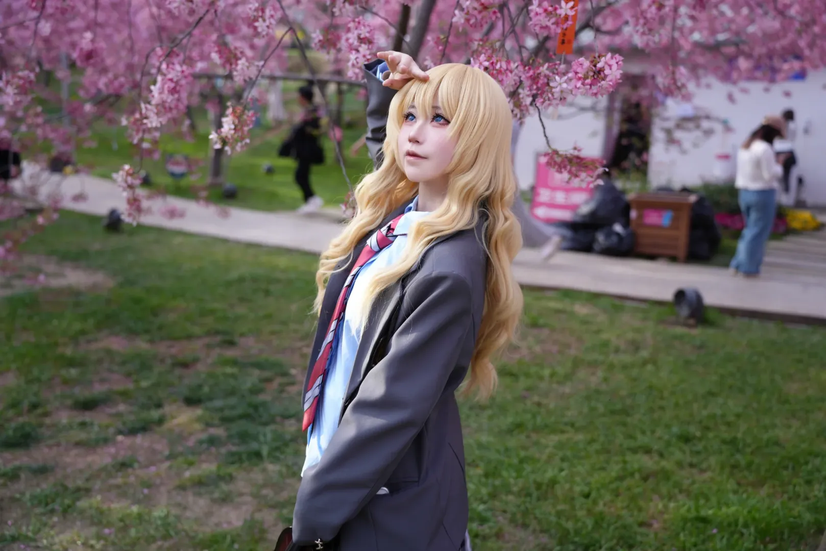 二次元cosplay, 漫花庄园, 宫园薰cos, 四月是你的谎言, 夜樱摄影 - 第9张