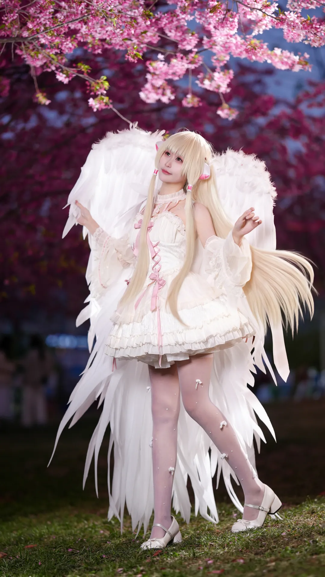 小叽cos, 人形电脑天使心, cosplay摄影, 樱花正片, 梦幻天使风 - 第1张