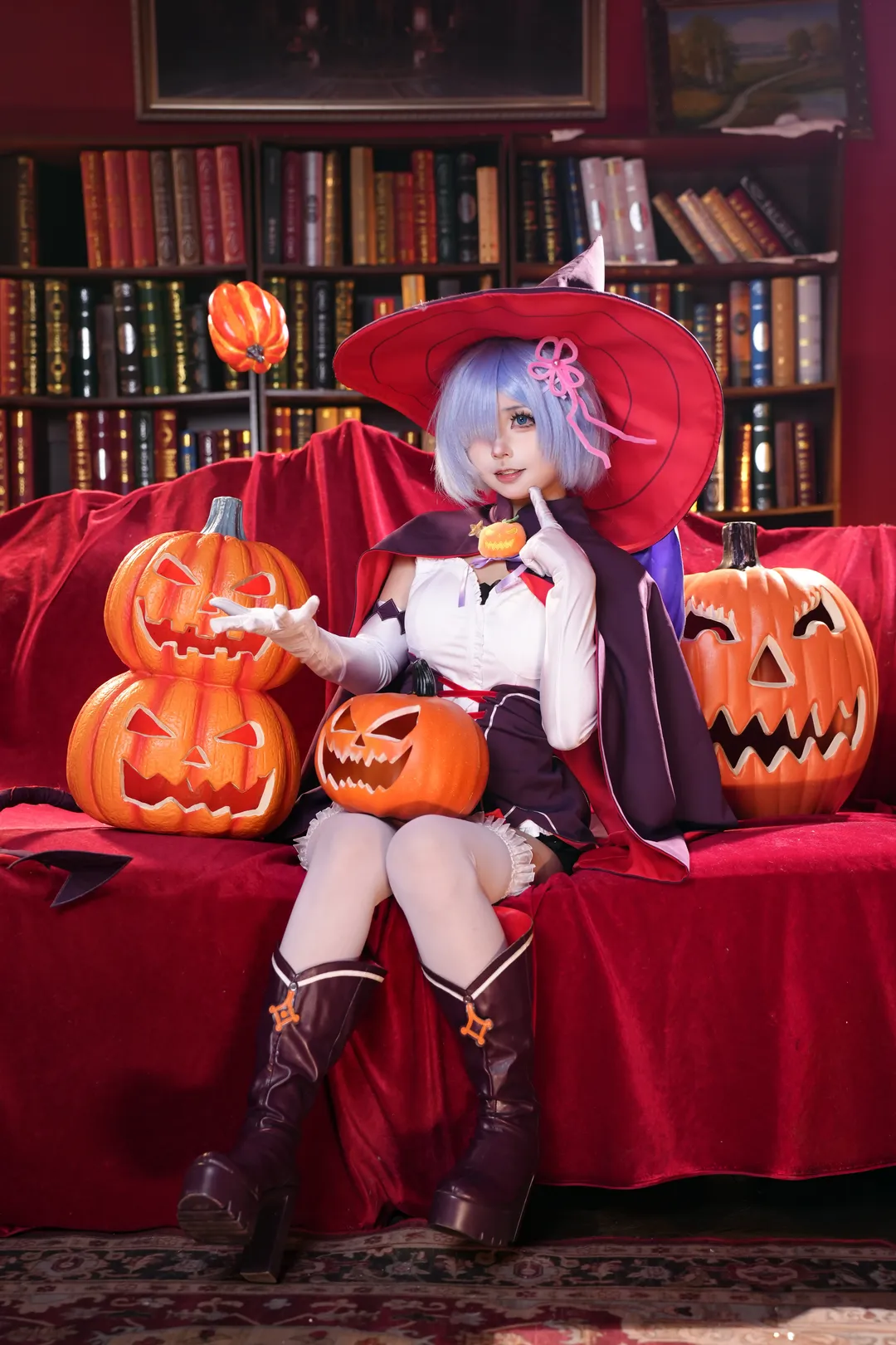 二次元摄影, 蕾姆cos, cosplay正片, 万圣节cosplay, 女巫写真 - 第1张
