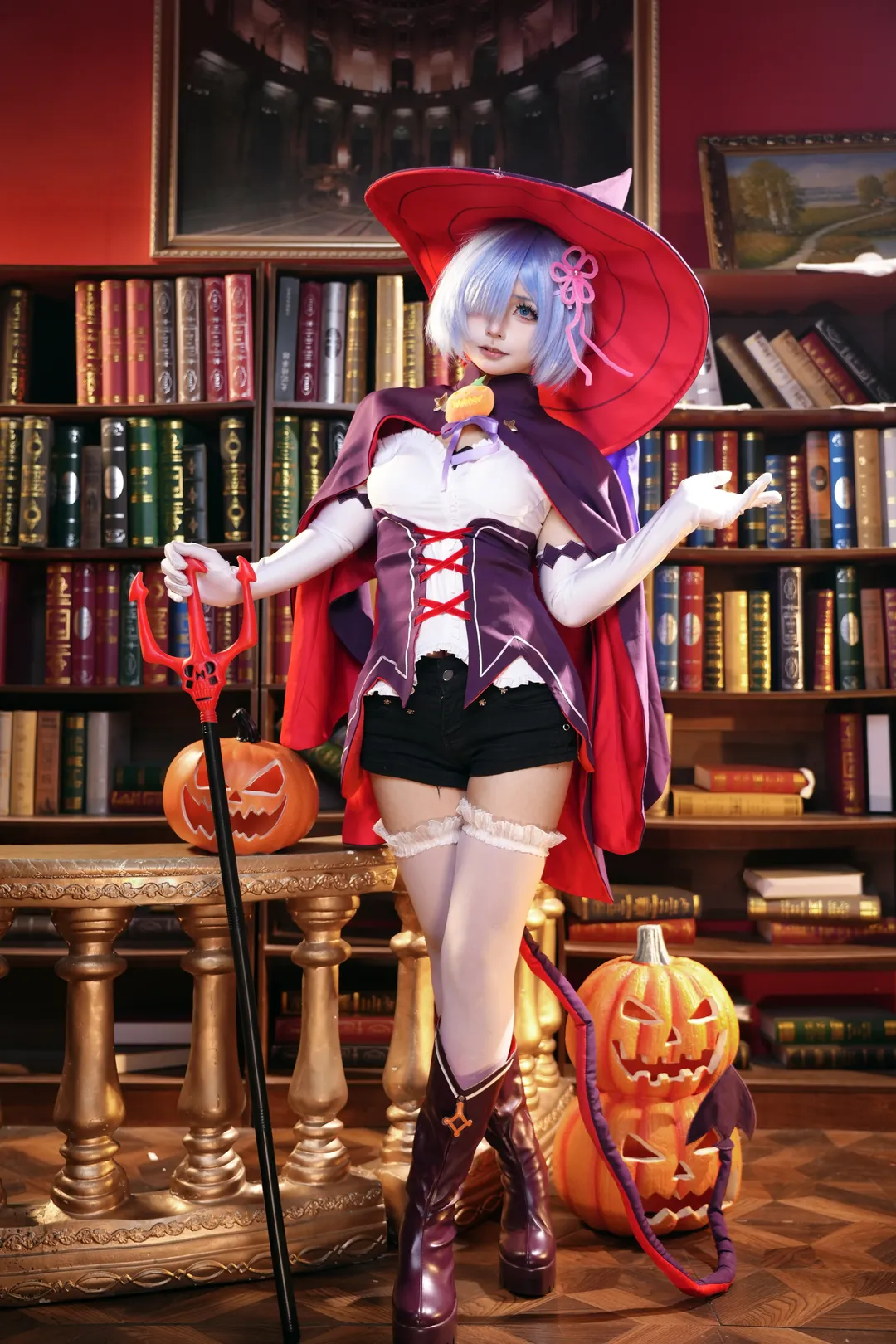二次元摄影, 蕾姆cos, cosplay正片, 万圣节cosplay, 女巫写真 - 第2张