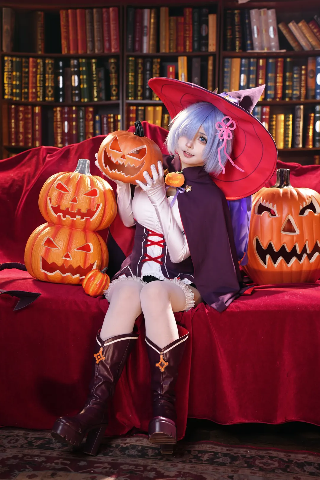 二次元摄影, 蕾姆cos, cosplay正片, 万圣节cosplay, 女巫写真 - 第4张