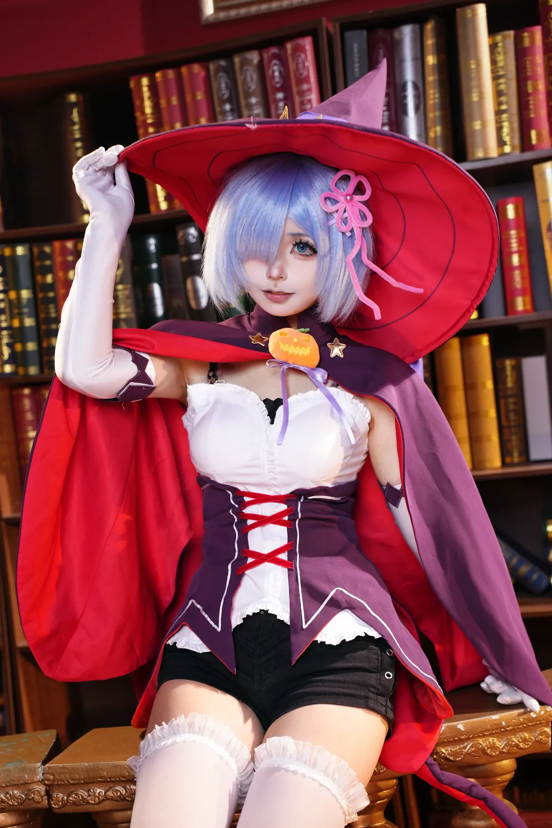 二次元摄影, 蕾姆cos, cosplay正片, 万圣节cosplay, 女巫写真 - 第6张