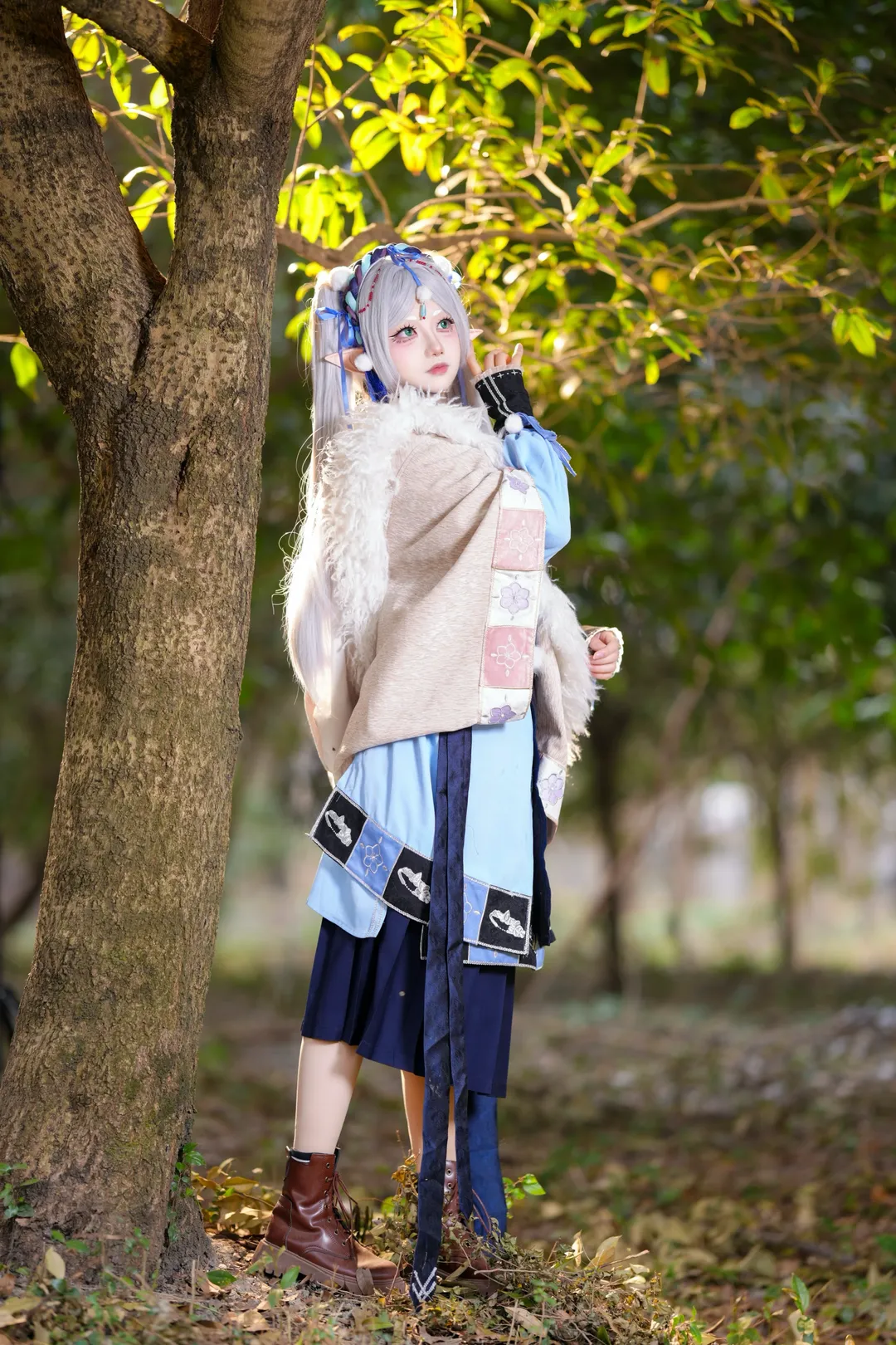 Anime-style photography, Outdoor photography, Frieren cosplay, Cosplay photoshoot, Mori style outdoor photoshoot