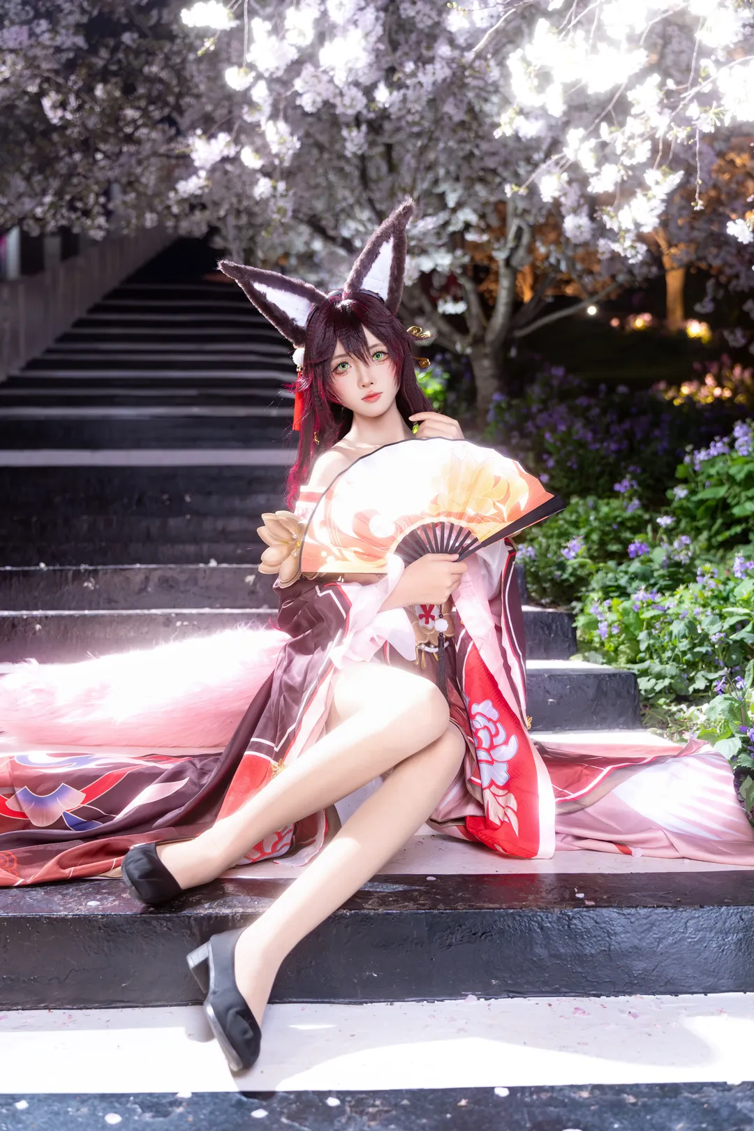忘归人cos, 樱花外景, cosplay摄影, 二次元仿妆, 春日氛围感 - 第1张