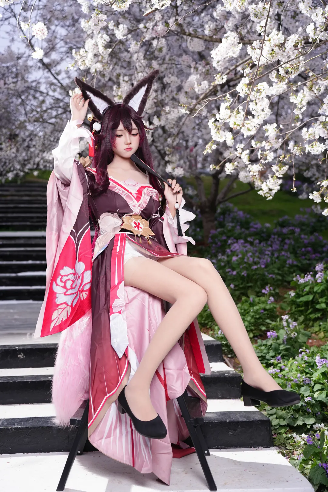 忘归人cos, 樱花外景, cosplay摄影, 二次元仿妆, 春日氛围感 - 第2张