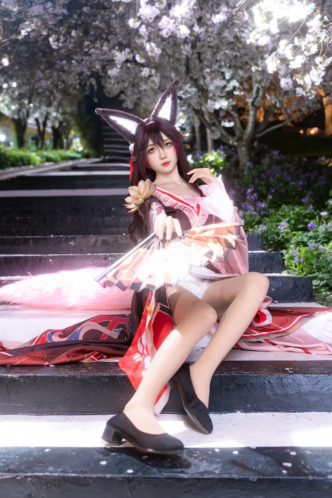 忘归人cos, 樱花外景, cosplay摄影, 二次元仿妆, 春日氛围感 - 第5张