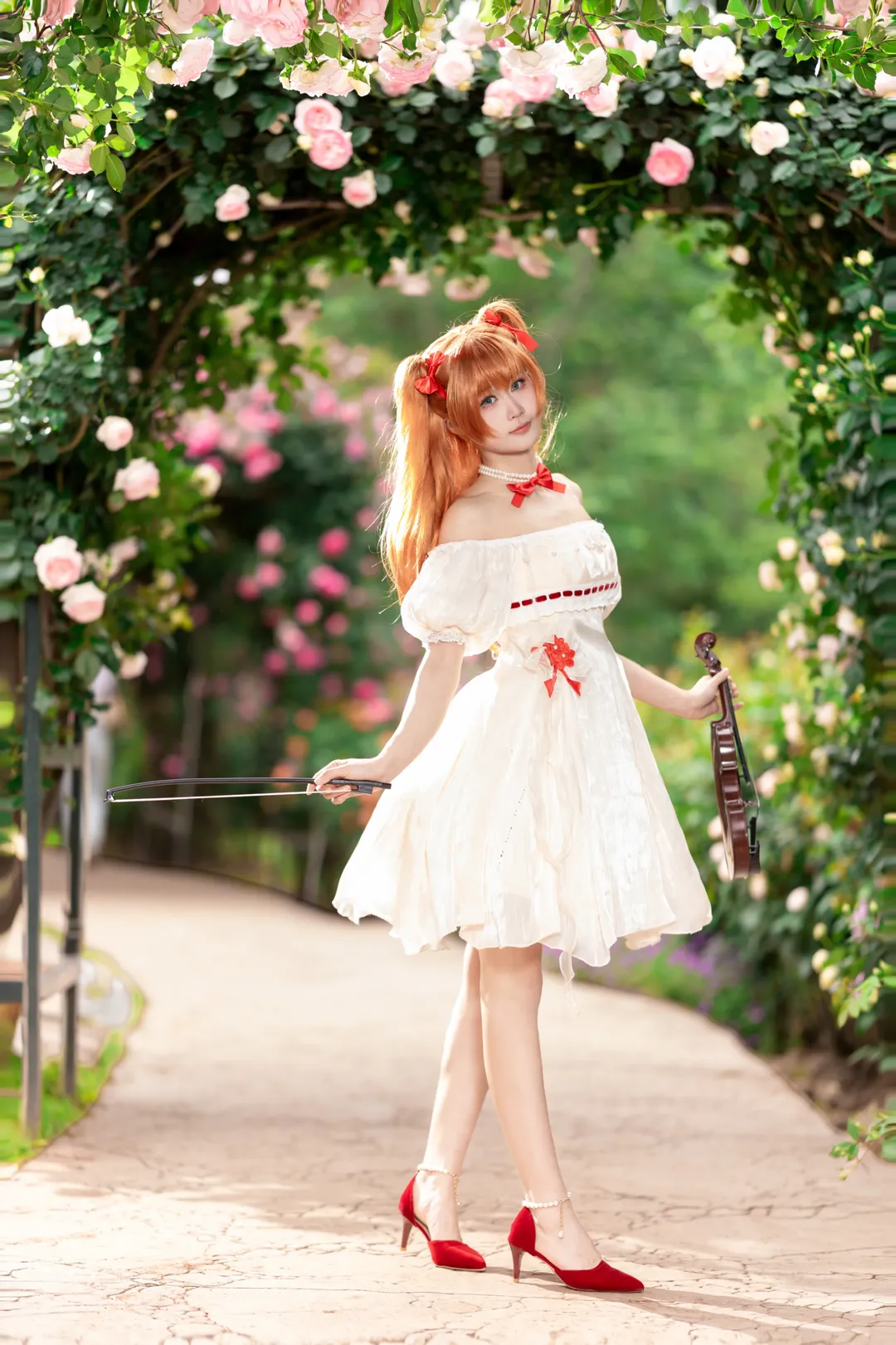 明日香cos, 新世纪福音战士, EVA cosplay, 明日香花之语, 玫瑰园写真 - 第10张