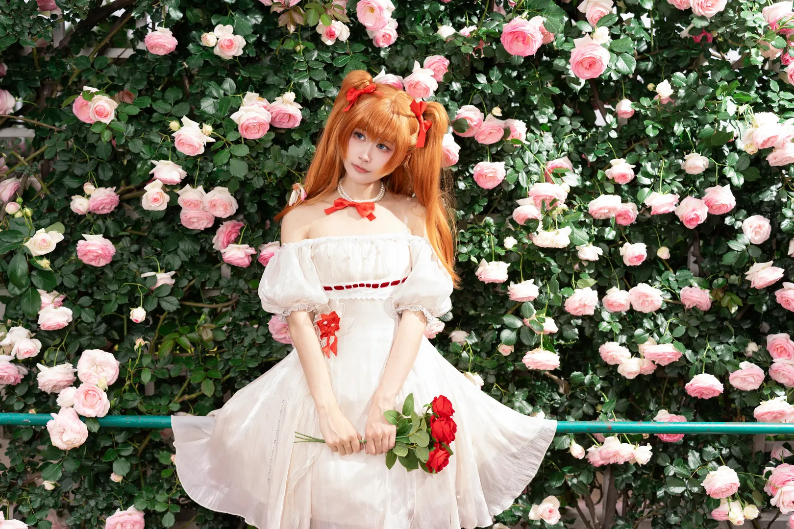 明日香cos, 新世纪福音战士, EVA cosplay, 明日香花之语, 玫瑰园写真 - 第3张