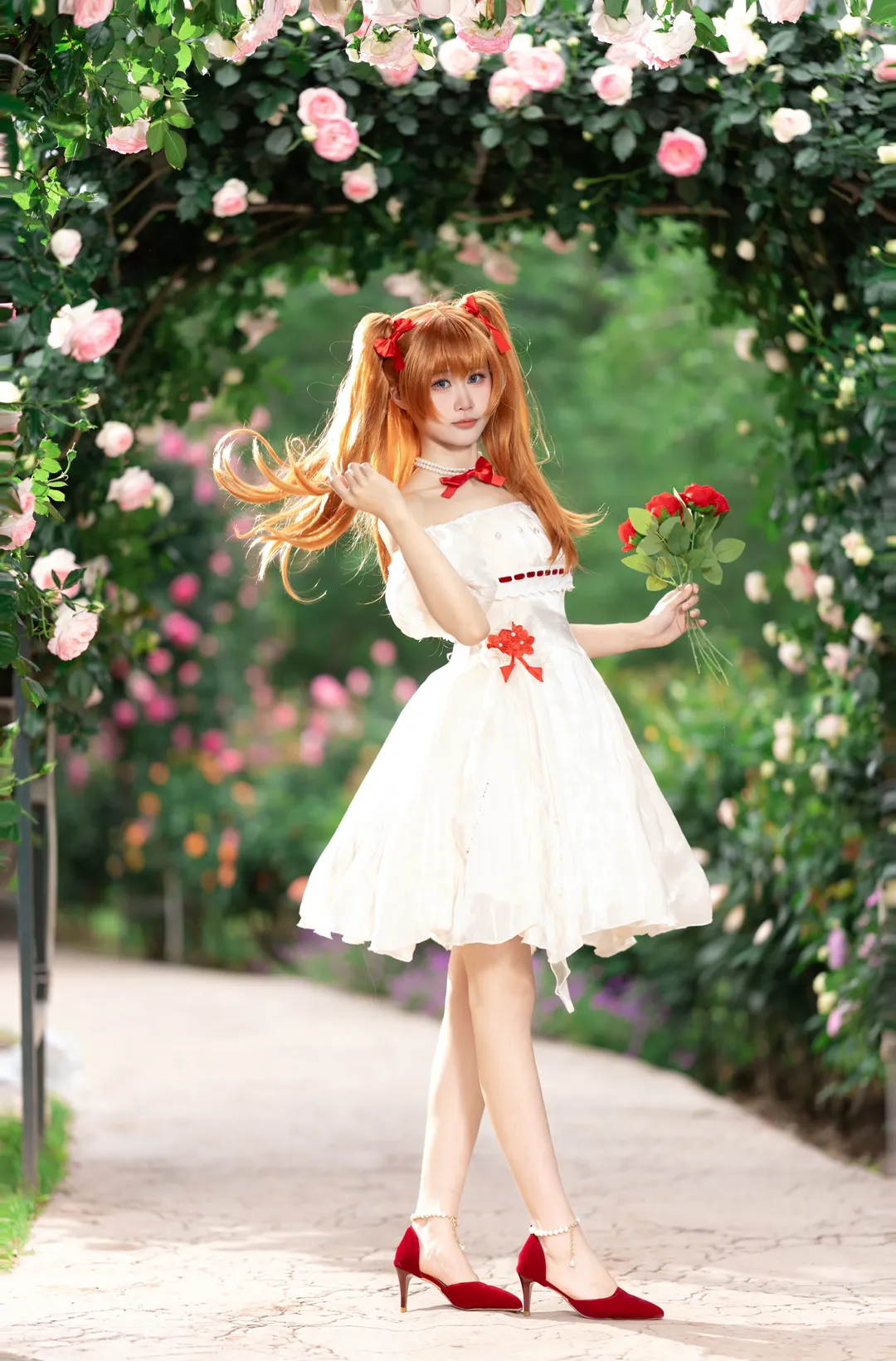 明日香cos, 新世纪福音战士, EVA cosplay, 明日香花之语, 玫瑰园写真 - 第6张