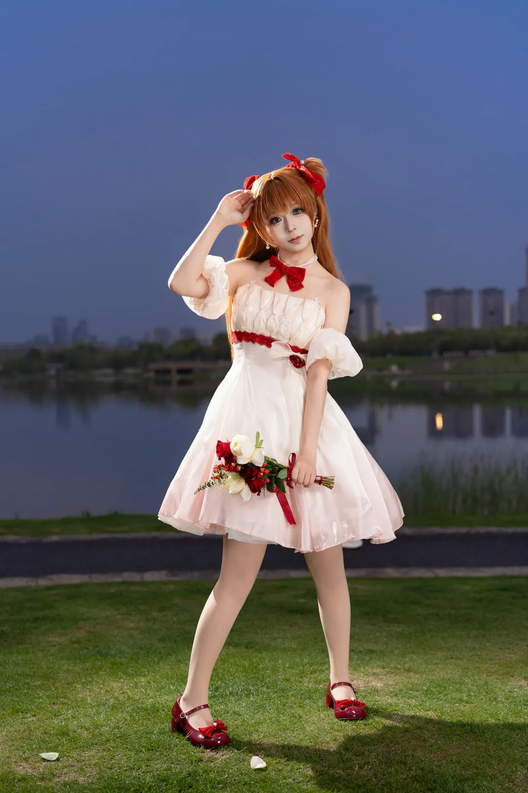 二次元少女, EVA, 明日香cos, 外景摄影, cosplay正片 - 第2张