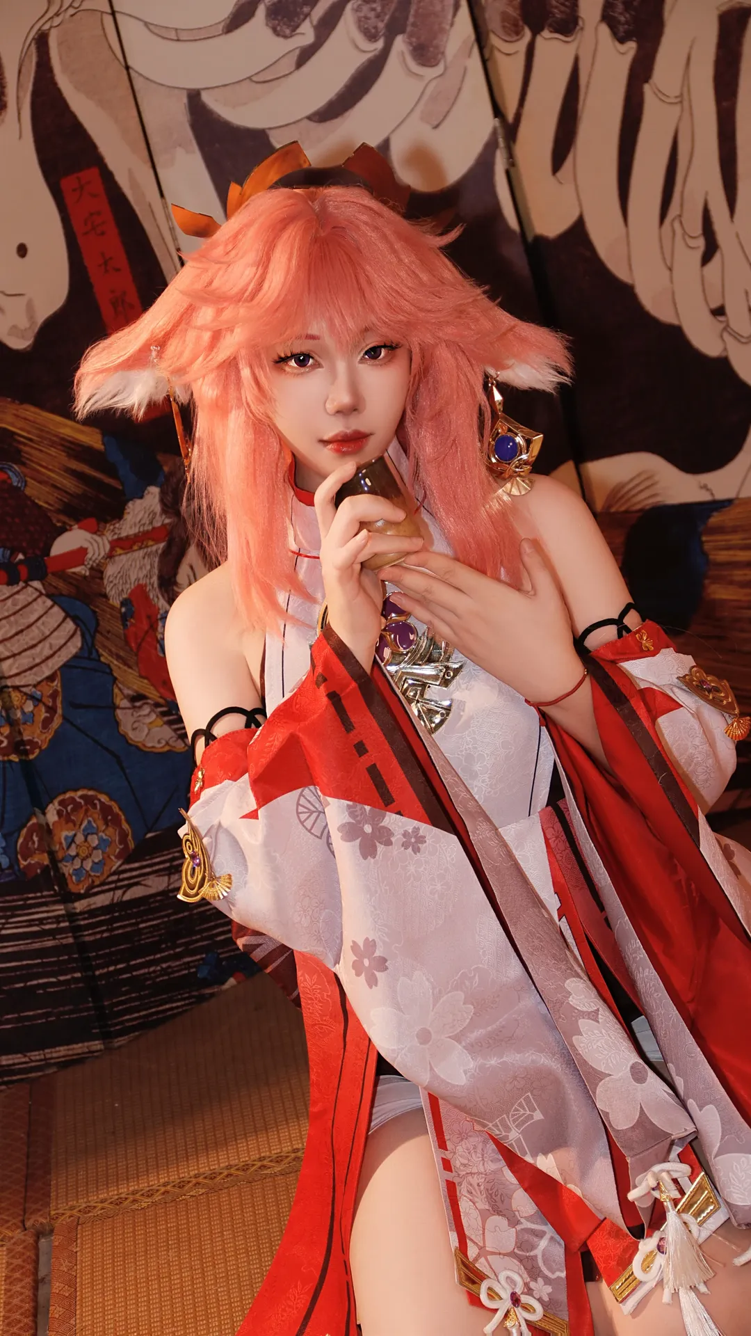 原神, 和风摄影, 八重神子cos, cosplay正片, 狐耳少女