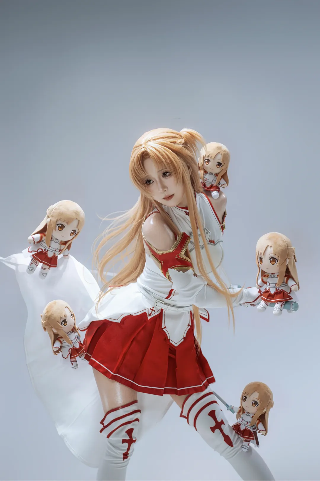 亚丝娜cos, 刀剑神域, 白棚摄影, 二次元coser, fufu玩偶
