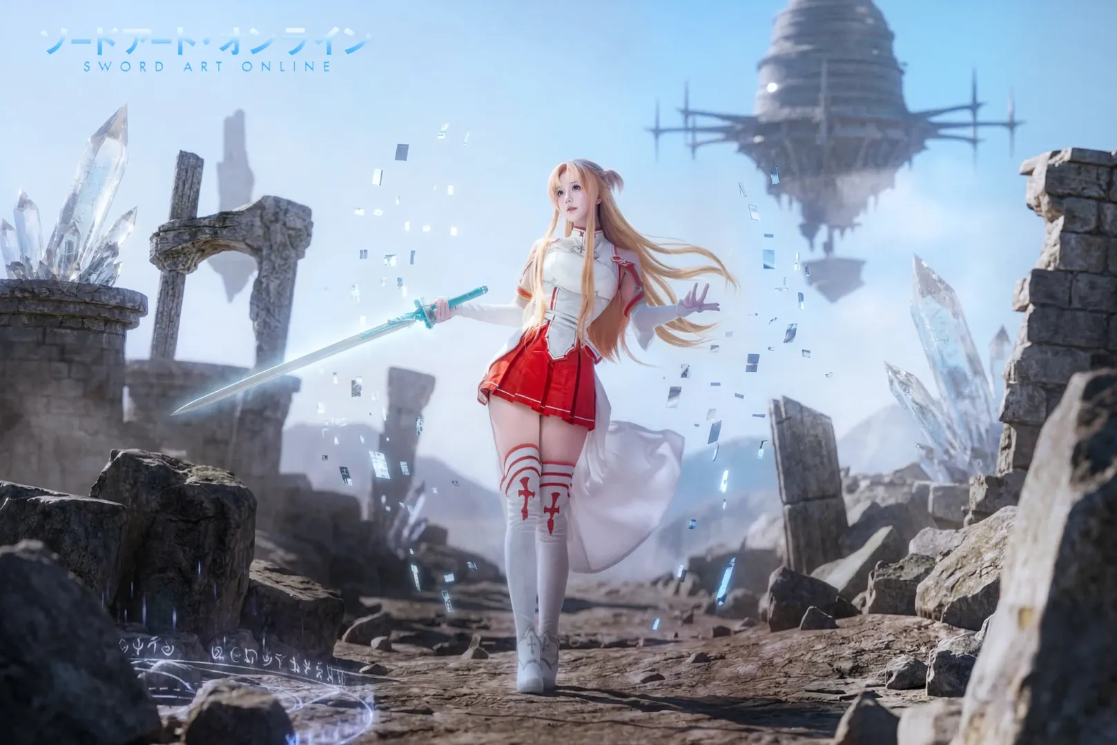 コスプレ, アスナ コスプレ, ソードアート・オンライン, 二次元壁紙, ポストプロダクション合成 - 2枚目