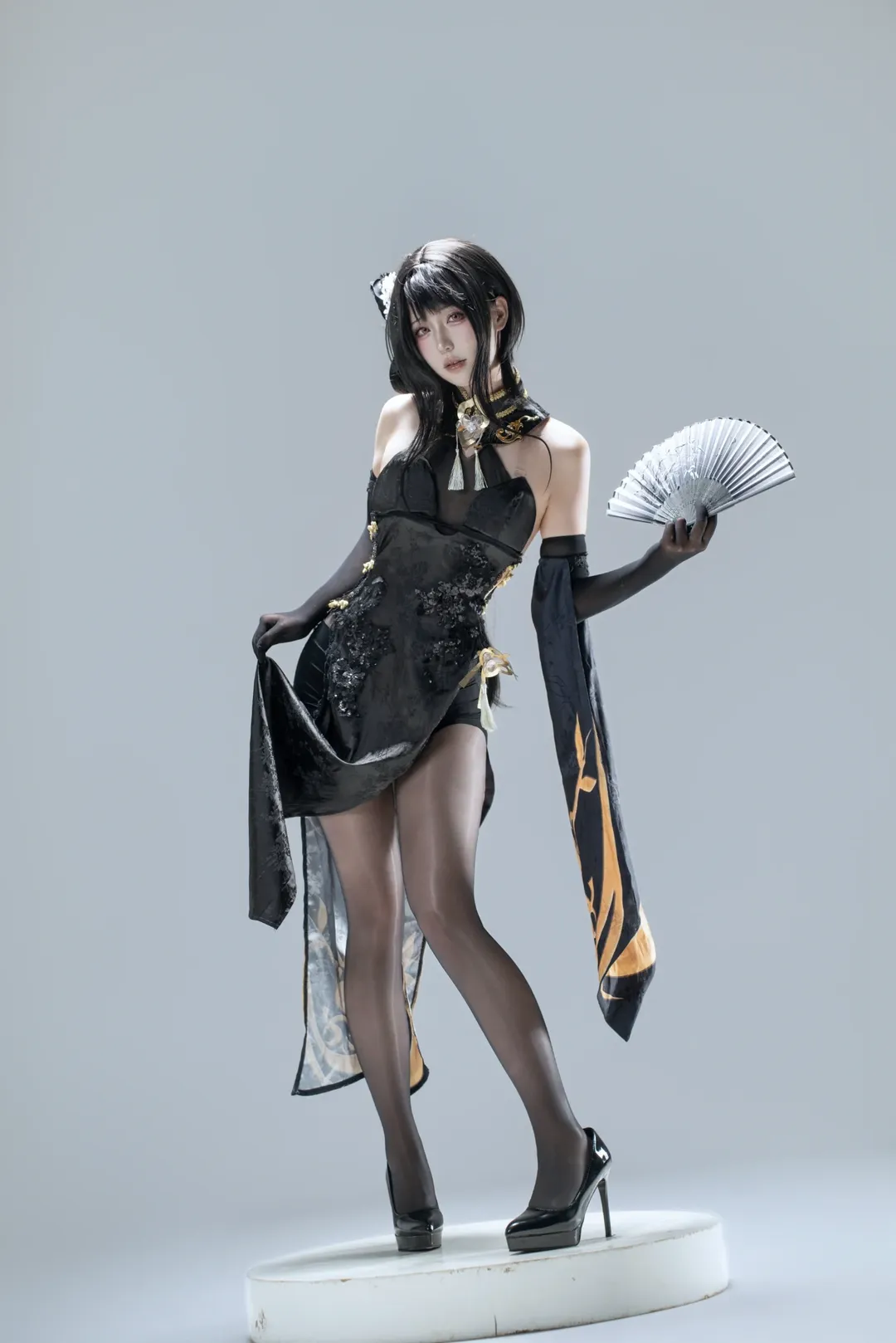 碧蓝航线, 镇海cos, 黑丝, 旗袍cosplay, 白棚摄影